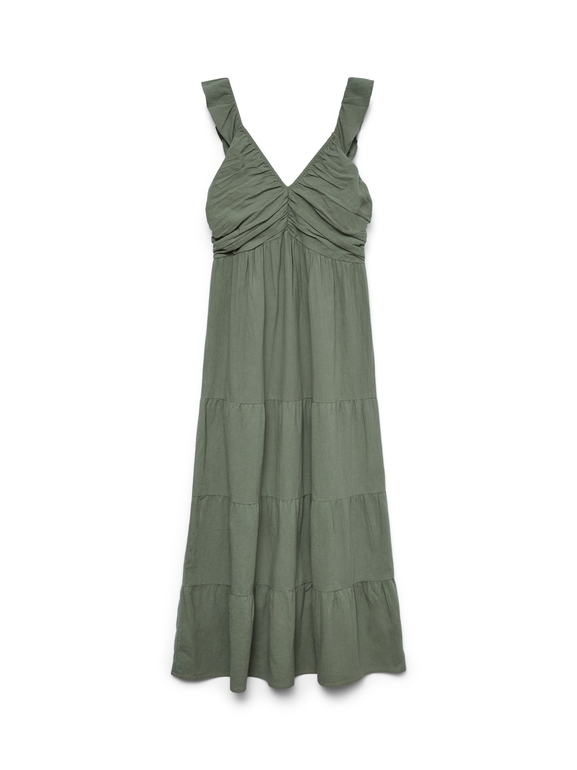 Vero Moda Maxikleid »VMDICTHE SL FRILL ANKLE DRESS WVN GA« Baumwolle, regular fit