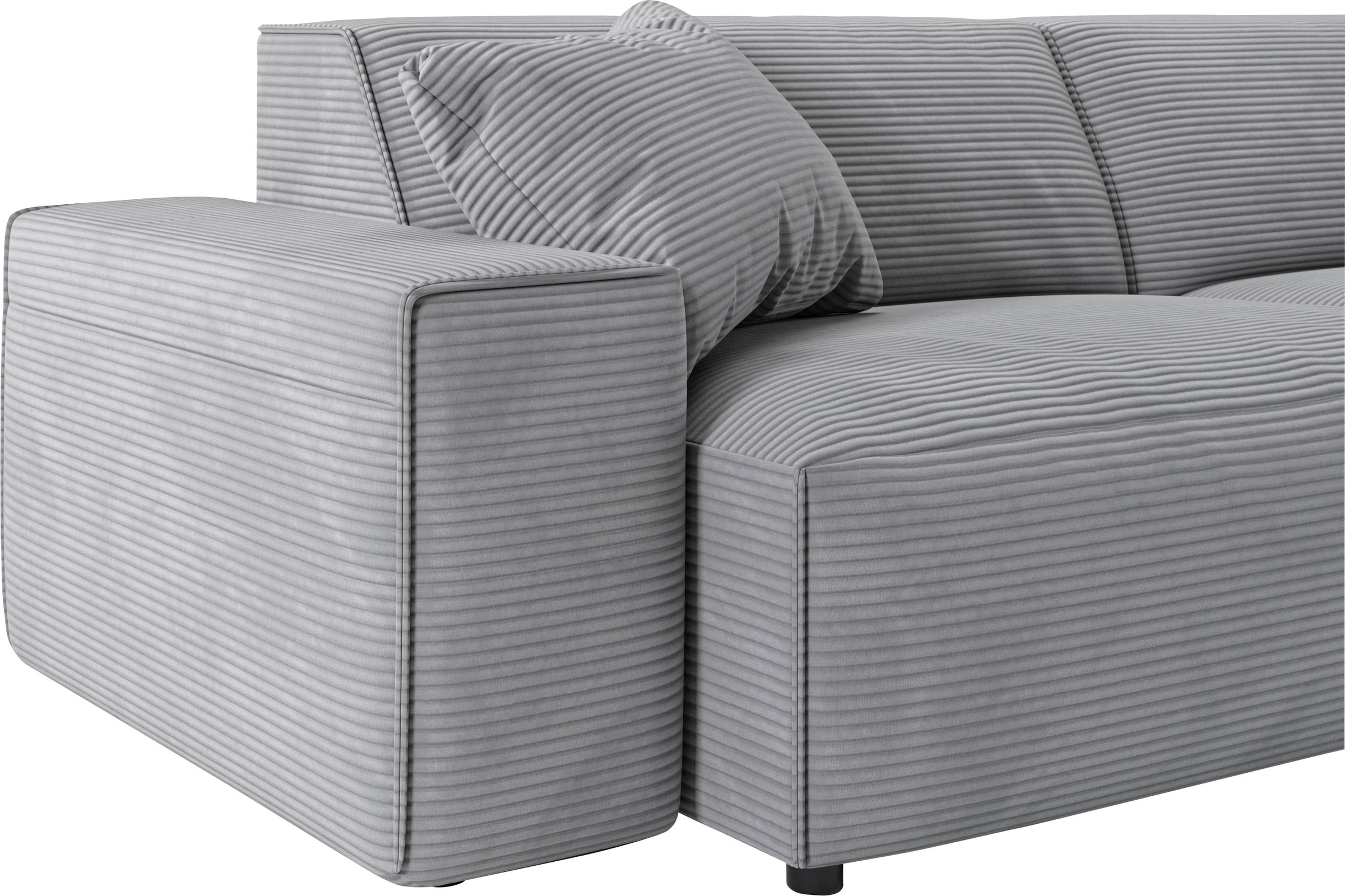 andas Ecksofa »Glimminge L-Form auch in Breitcord, Feincord + Easy care-Bezug,«, Breite 264, Zierkissen