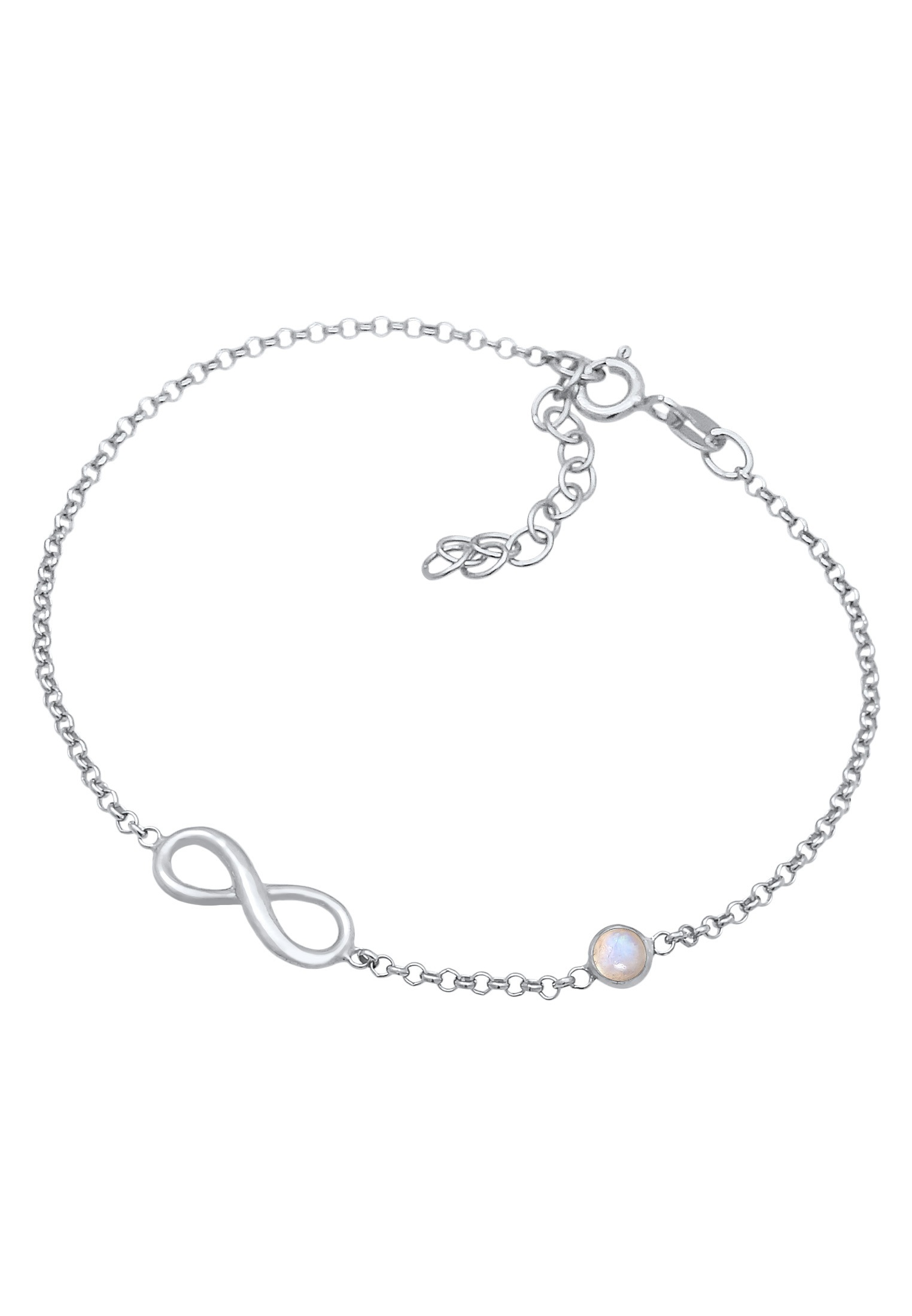 Elli Armkette »Armband Infinity Unendlich Zeichen Mondstein 925 Silber«