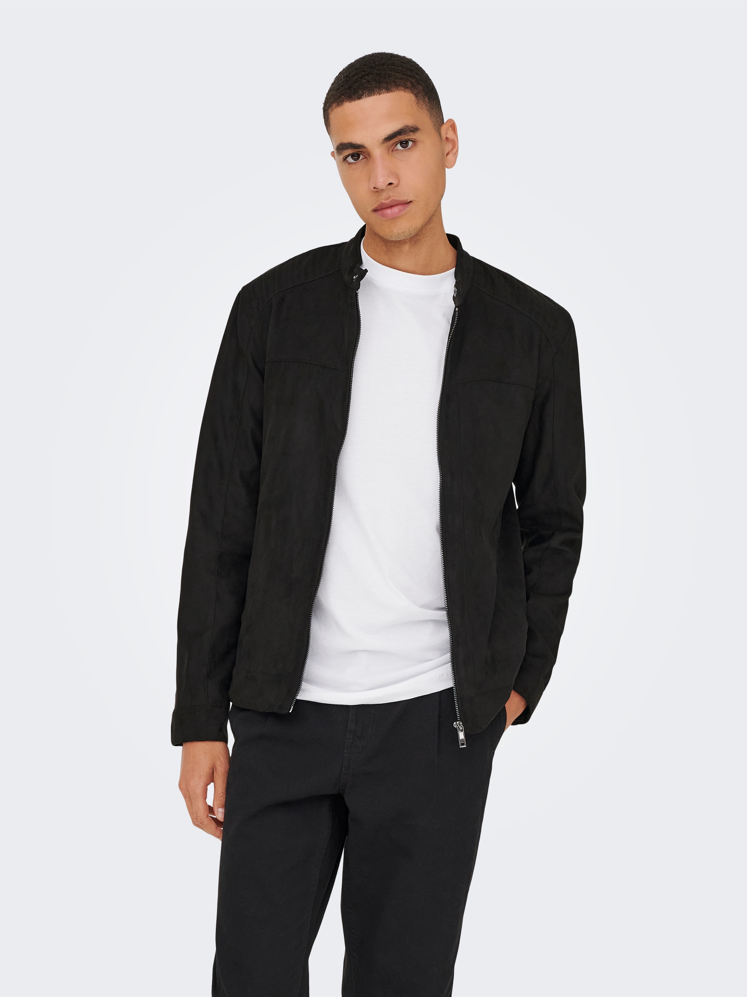 ONLY & SONS Bomberjacke »ONSMIKE FAKE SUEDE JACKET OTW« ohne Kapuze