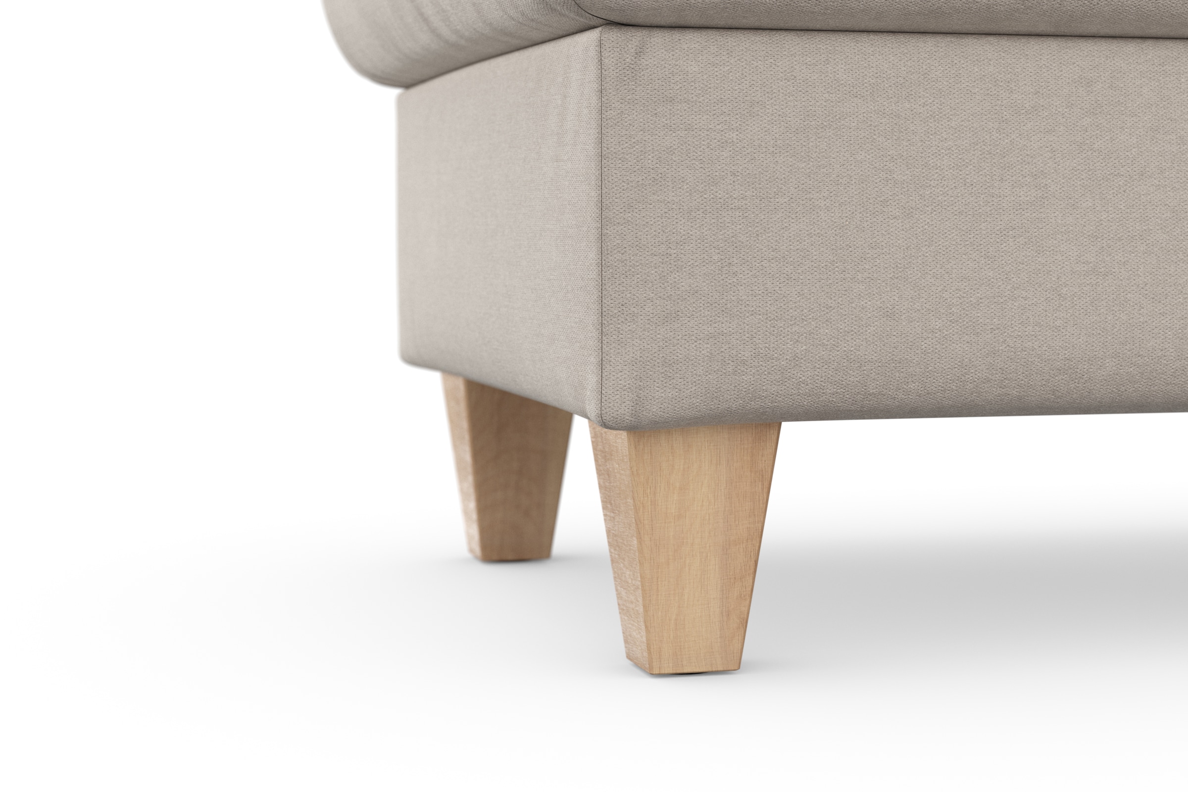 sit&more Stauraumhocker »Farö«, mit Stauraum und Federkern und naturfarbenen Füßen