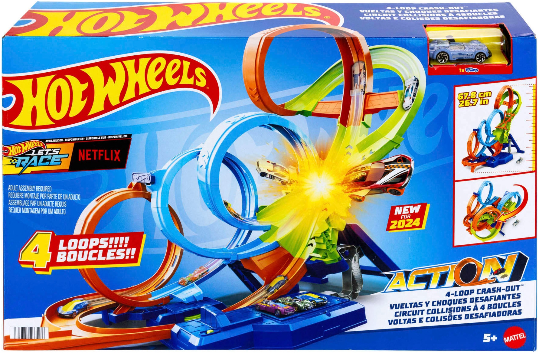 Fisher-Price® Autorennbahn »Action 4-Loopings Crash«