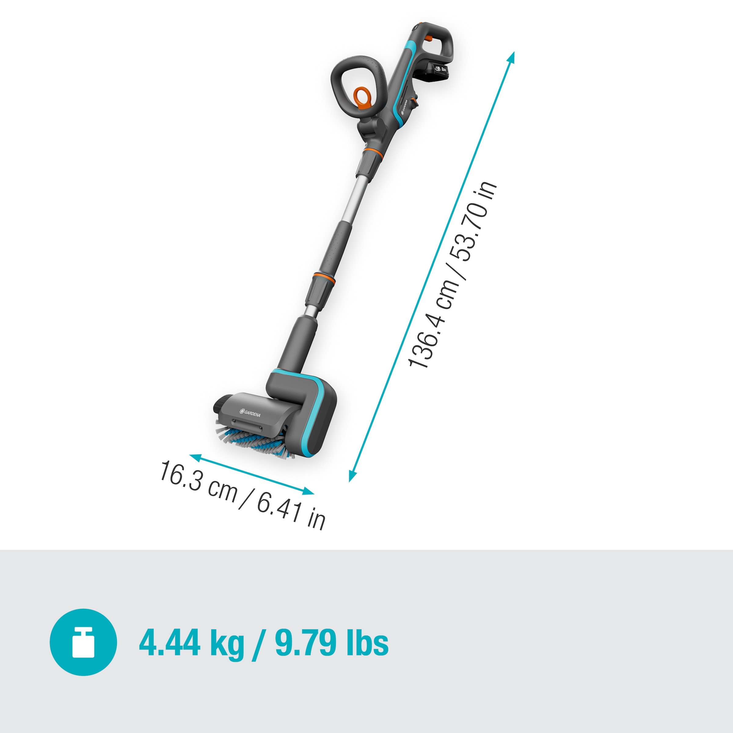GARDENA Akku-Oberflächenbürste »Multi-Reiniger AquaBrush Patio 03/18V P4A«, Ready-To-Use Set inkl. Akku und Ladegerät