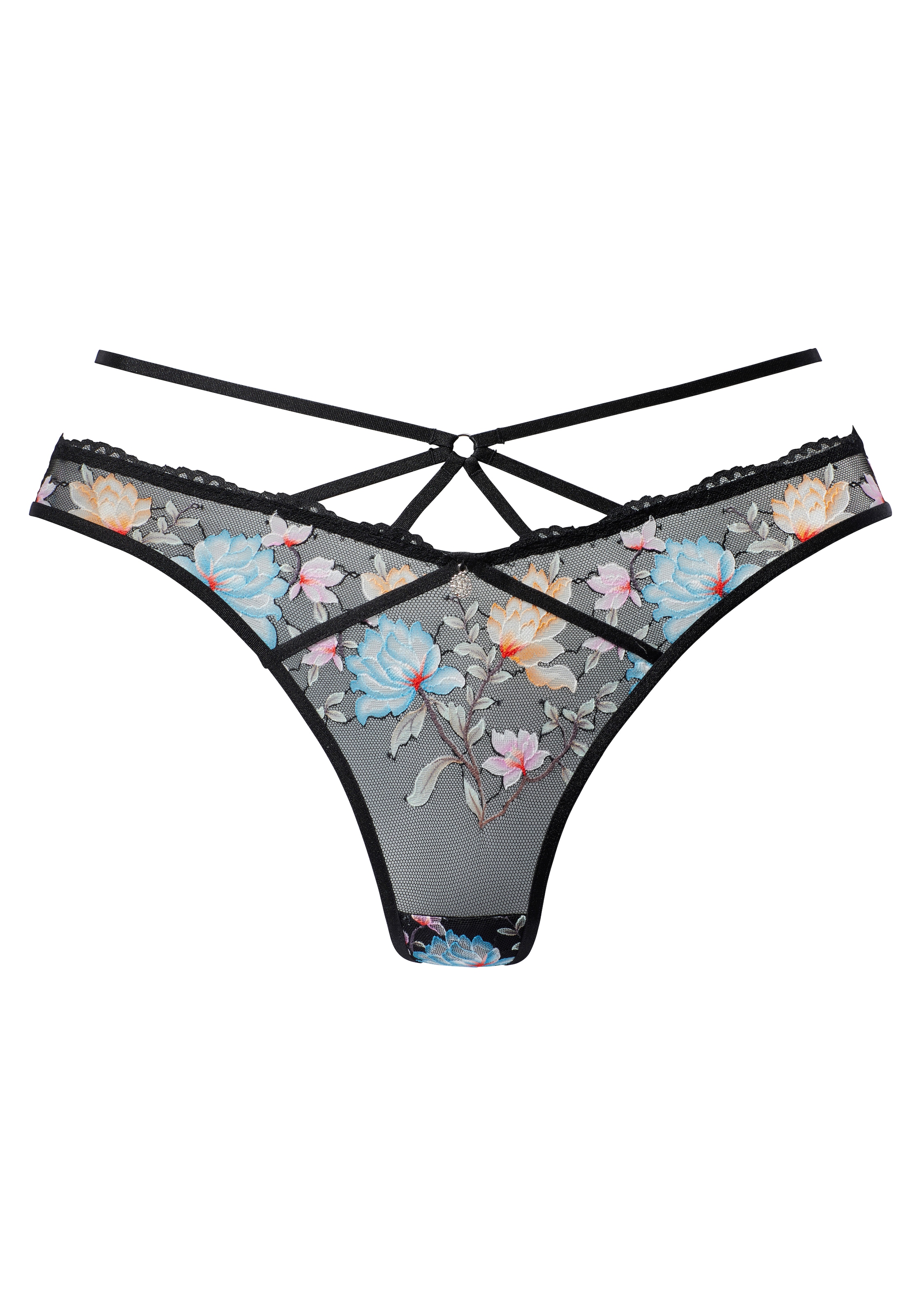Vivance String aus bunter, floraler Spitze mit Bänder-Optik