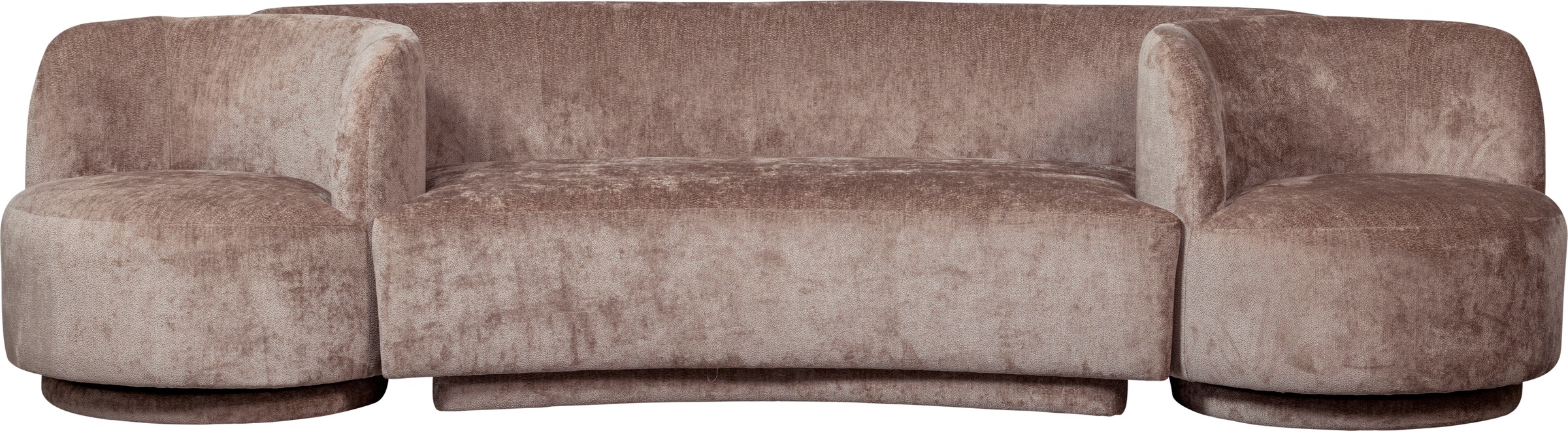 WOOOD Loungesofa »Combi-Popular: Bank + Sessel«, mit grobem Chenille gefüttert, Breite 370 cm