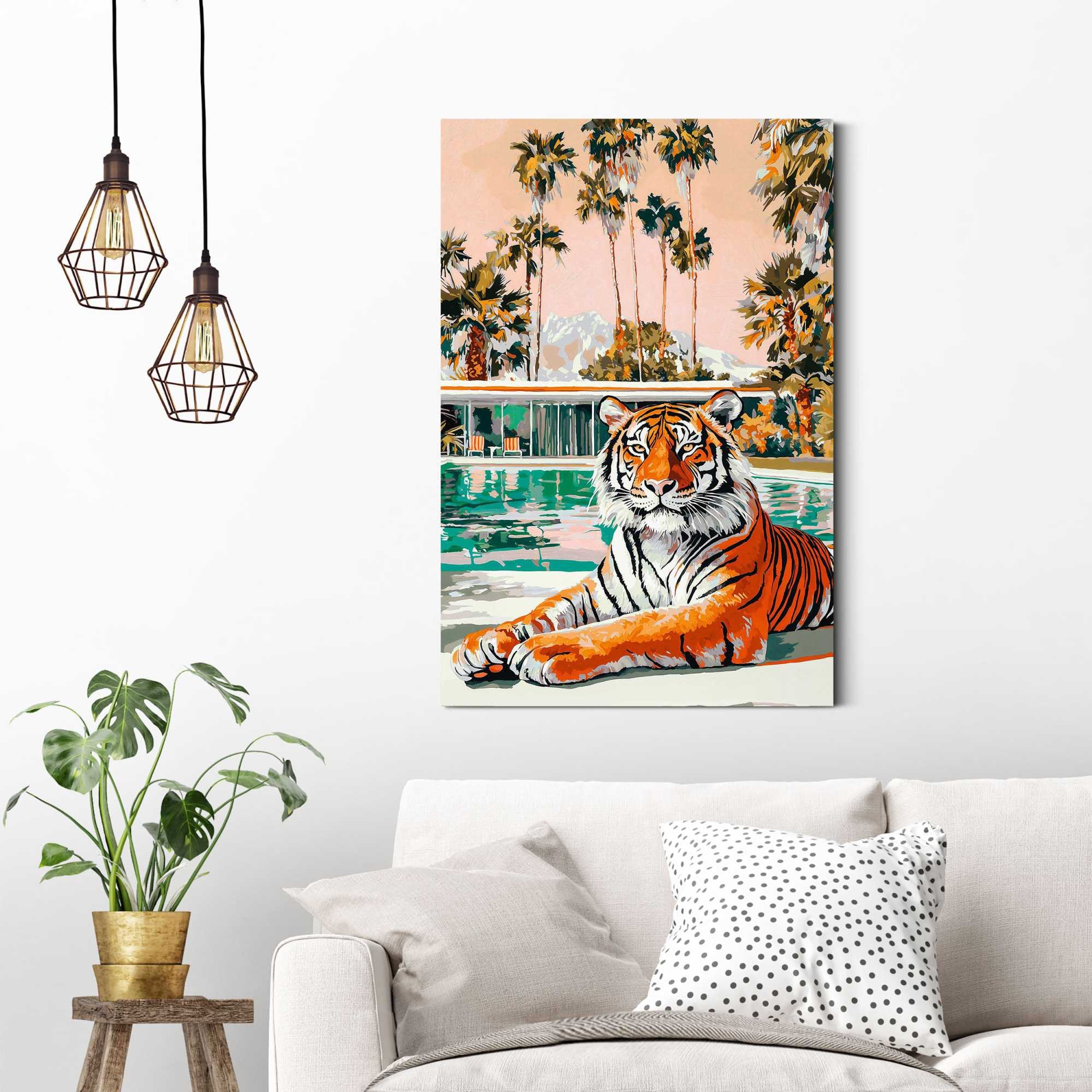 Reinders! Deco-Panel »Gemalter Tiger« Hobbyraum - Mehrfarbig - MDF - Tiere - 60x90 cm