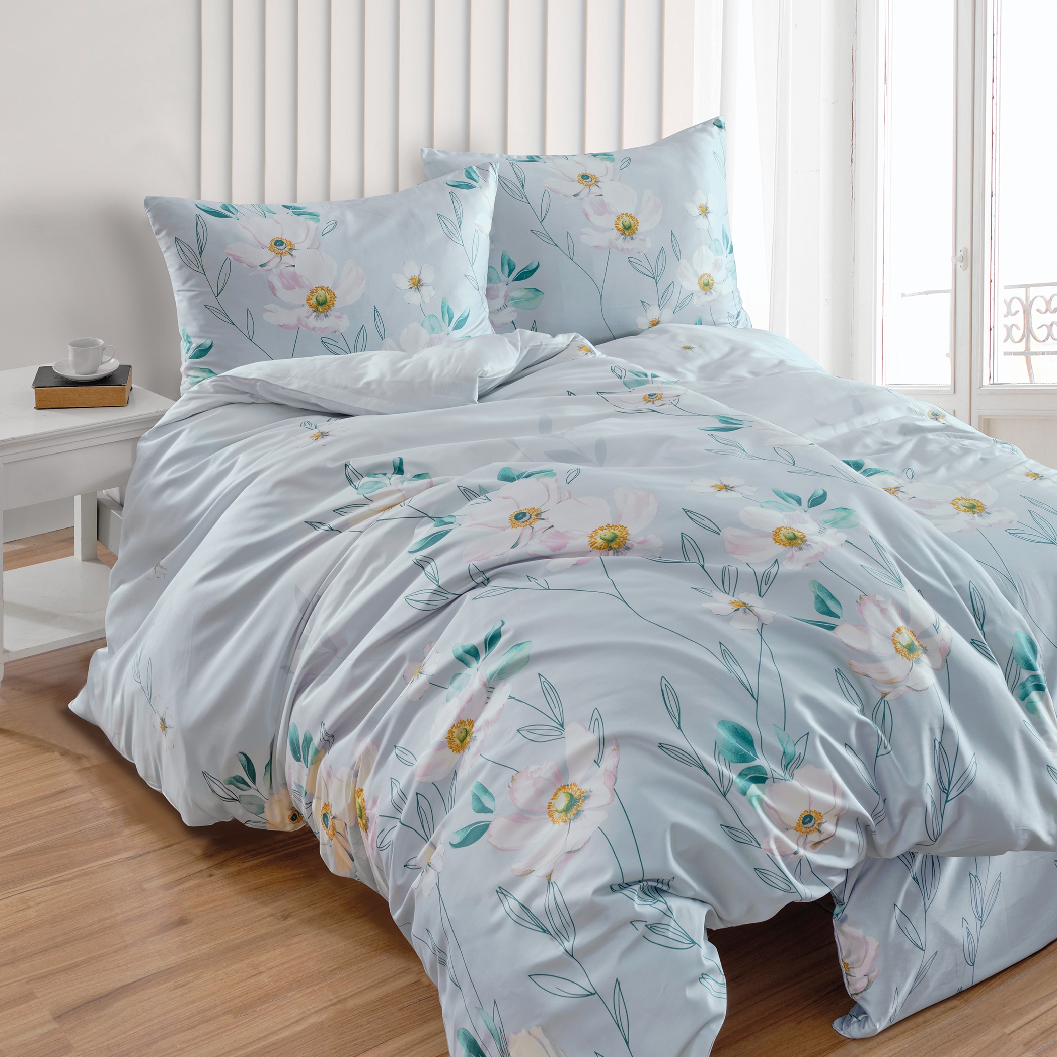 Florella Bettwäsche »Rena sky Edel-Satin,  100% Baumwolle«