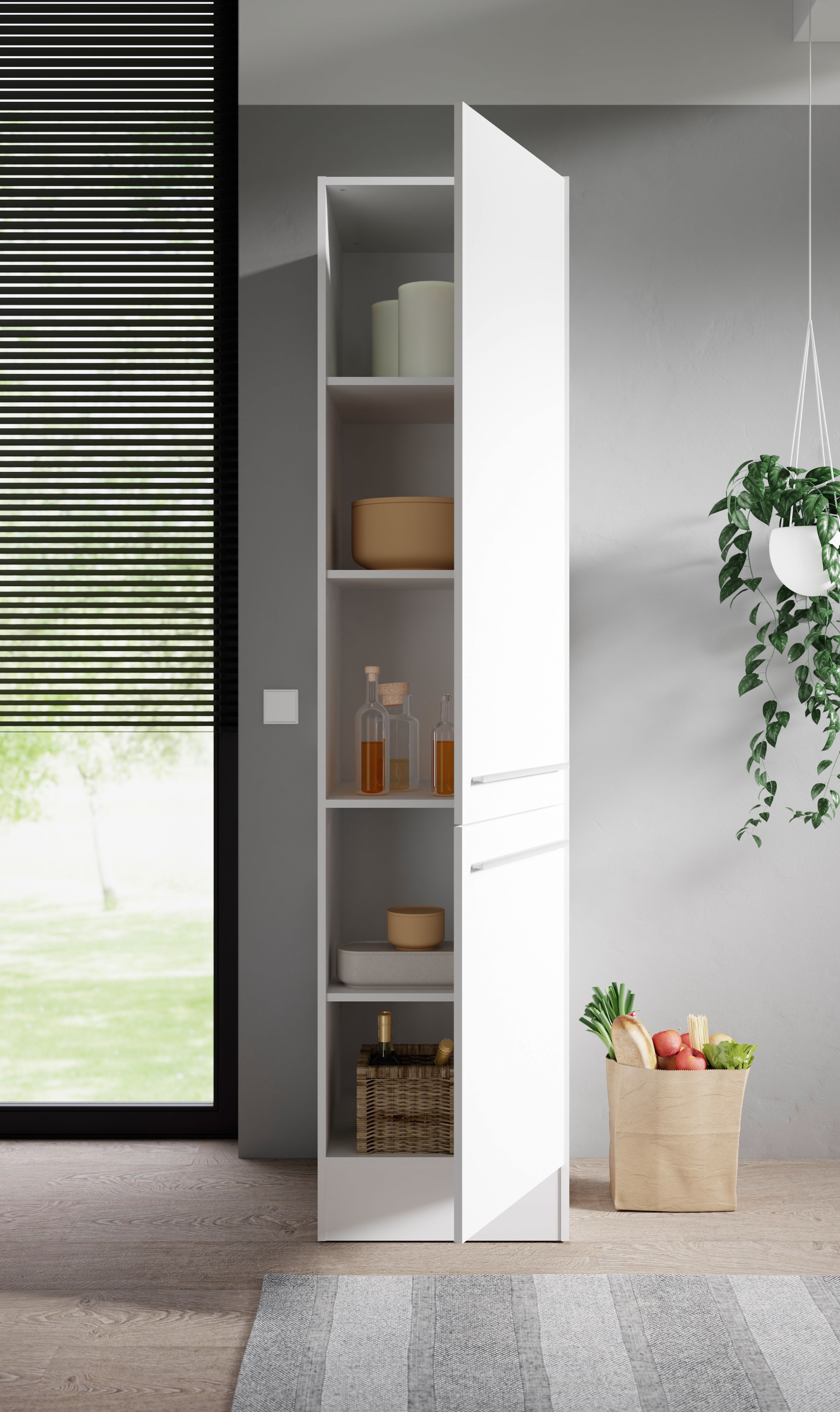 BASIC by Balculina Vorratsschrank »Jazz B/T/H 50x57x212cm« 1 Stk. tlg. Breite 50cm, Melaminbeschichtung