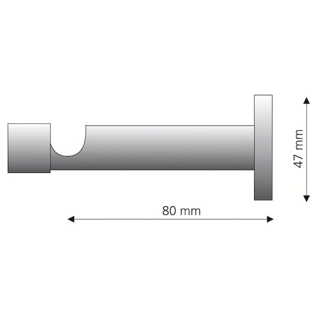 Liedeco Gardinenstangenhalter »Träger 1lfg mit Schraubkappe für 16 mm  Gardinenstangen 