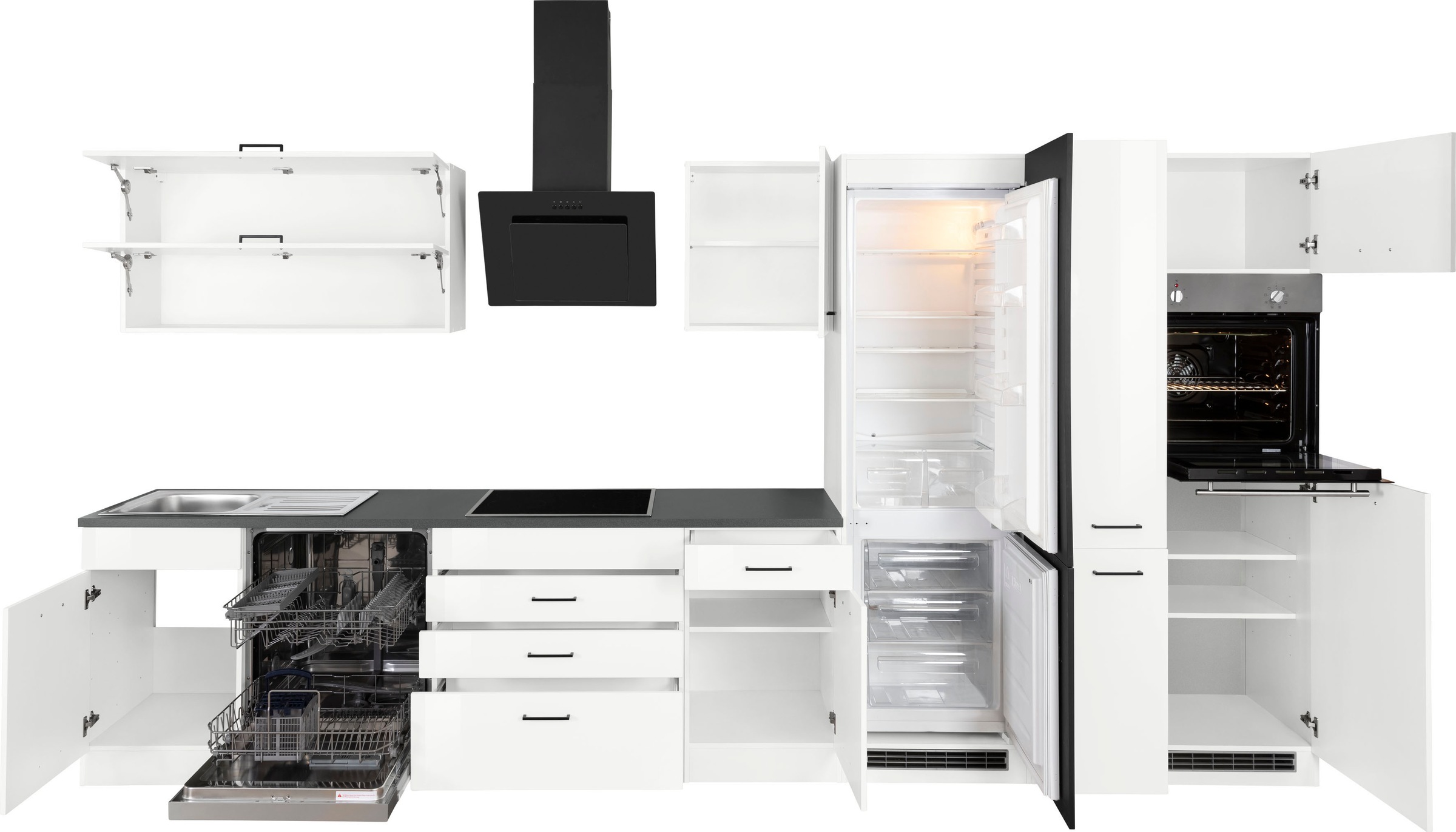 KOCHSTATION Küchenzeile »KS-Trier« ohne E-Geräte, Breite 390 cm