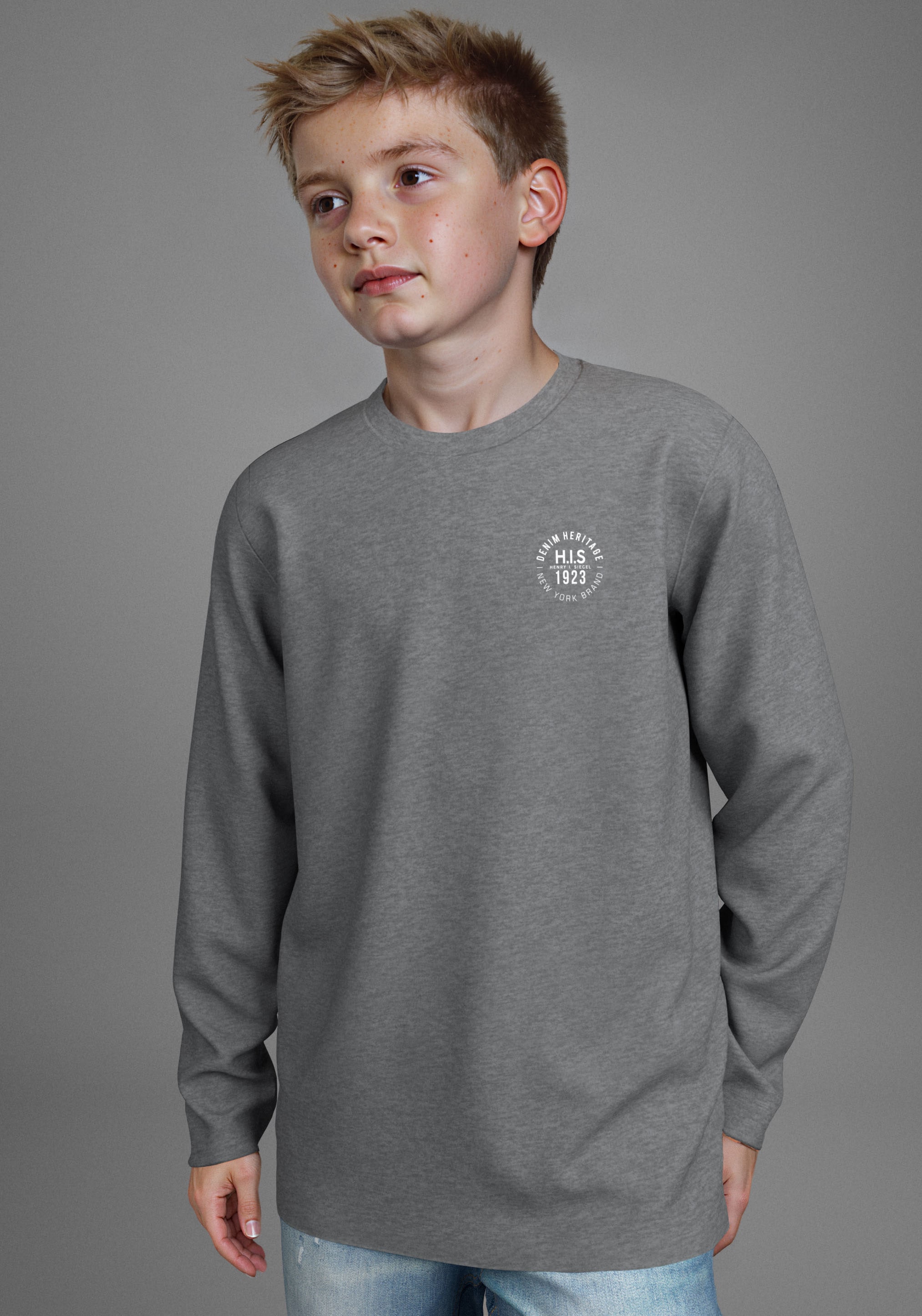 H.I.S Langarmshirt »2er Pack Shirts mit Logoprint«, (Packung, 2 tlg., 2), NEU: H.I.S für TEENS! 2er Pack Shirts