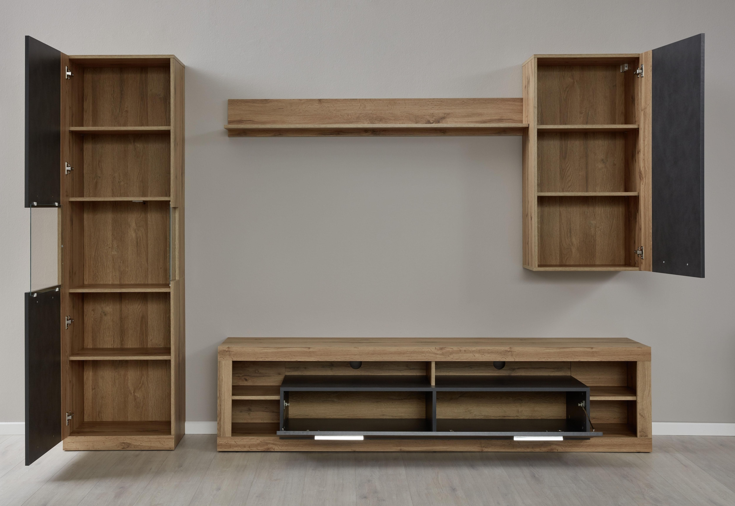 INOSIGN Hängevitrine »Gwendolyn«, Hängeschrank fürs Wohnzimmer mit 3 Fächern - (B/T/H) 52/31/103 cm