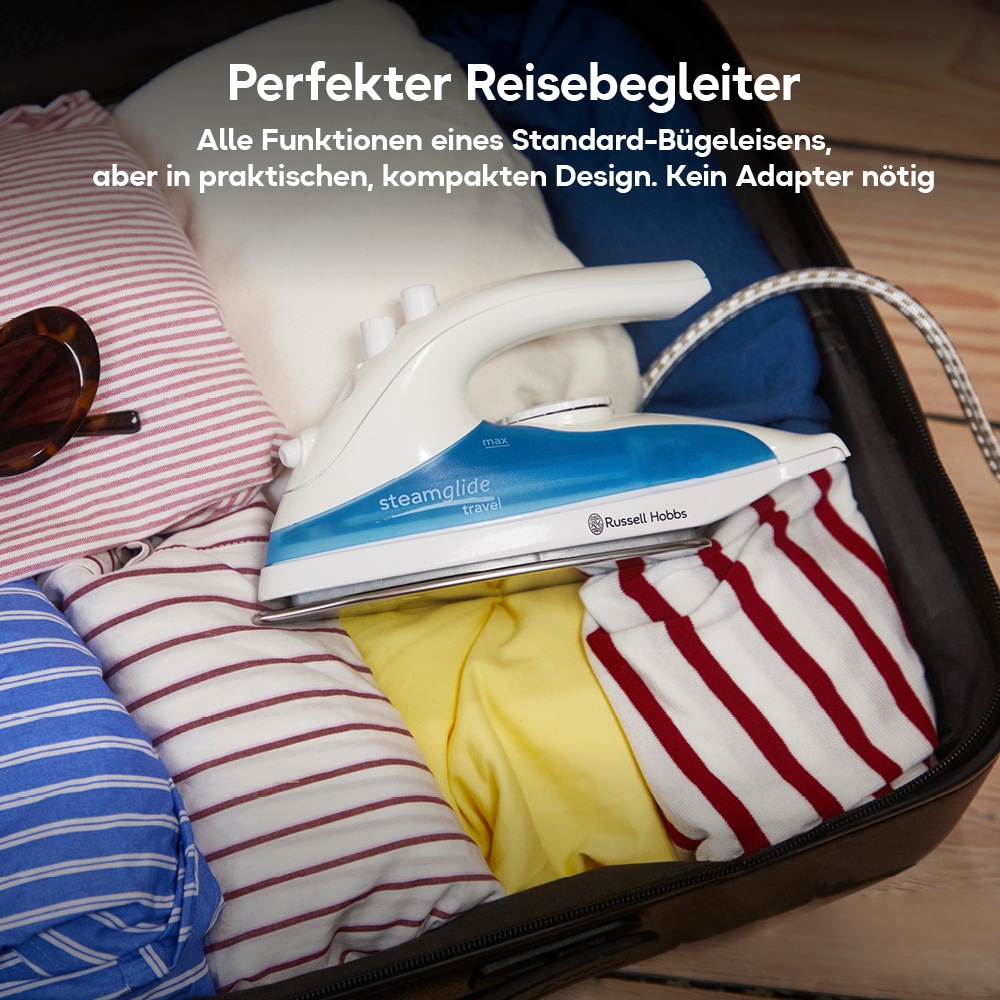 RUSSELL HOBBS Dampfbügeleisen »22470-56, Reisedampfbügeleisen, mit Edelstahlsohle,« 830 W weltweite Spannungsanpassung 110-240V