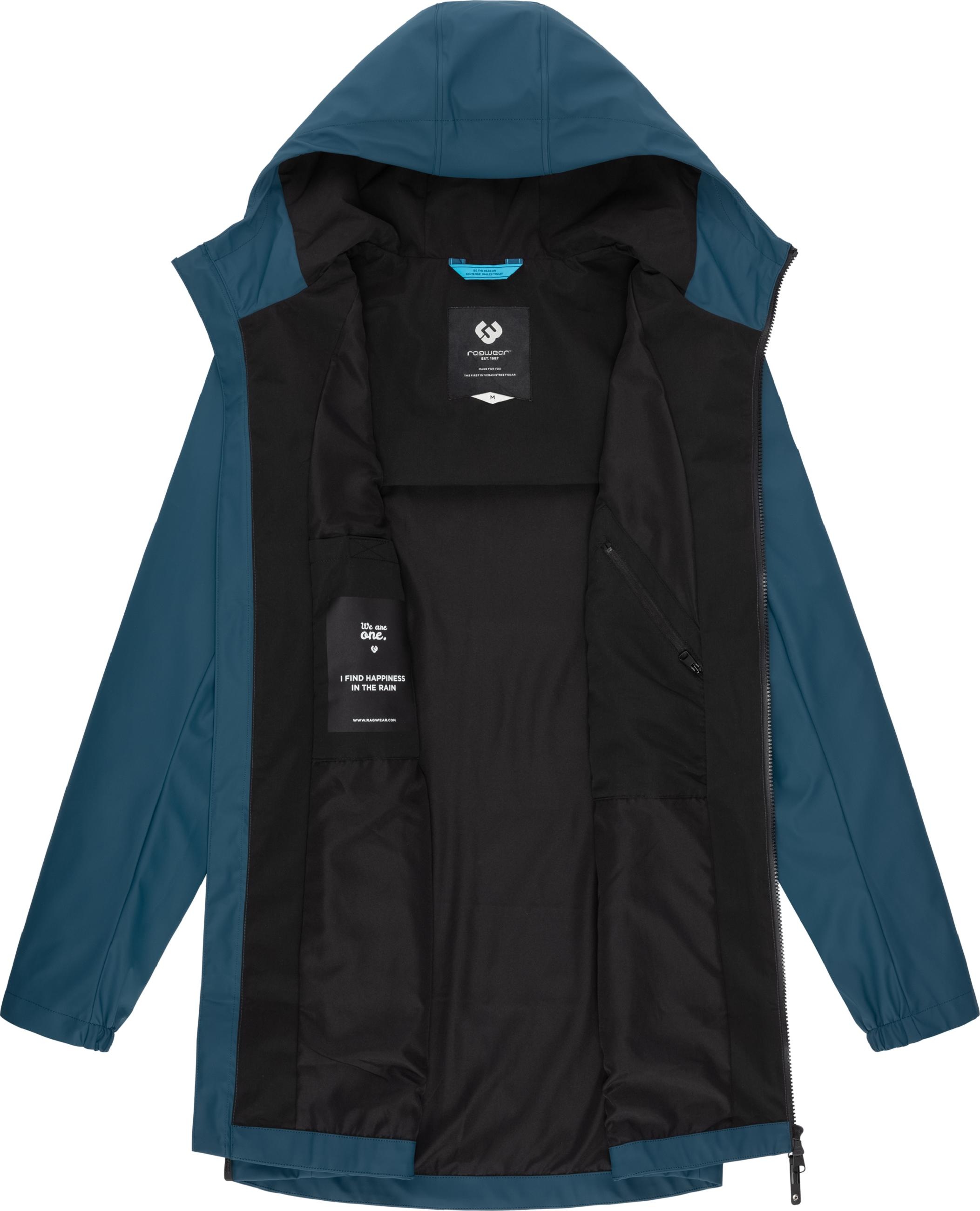 Ragwear Regenjacke »Regenmantel Sanwoy«, mit Kapuze, Lange, wasserdichte Herren Regenjacke mit Kapuze