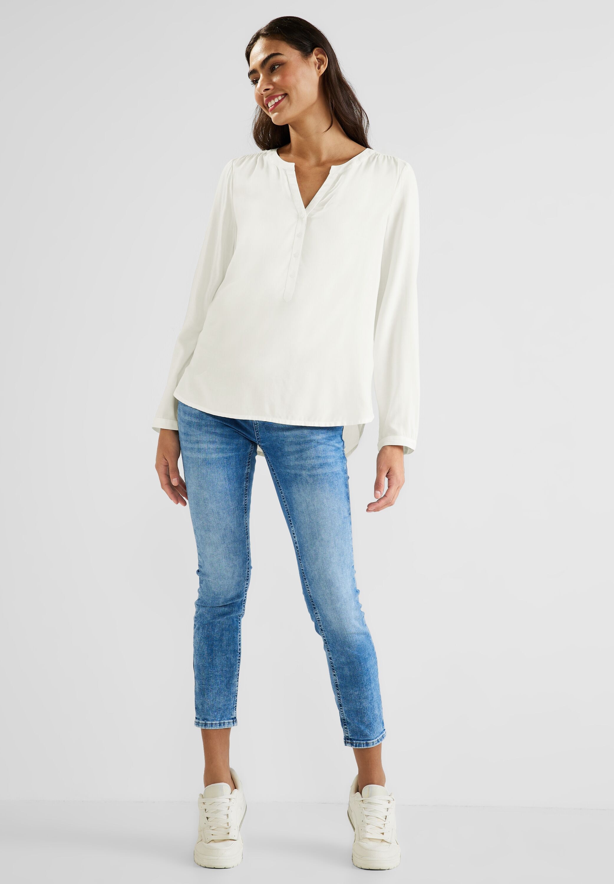 STREET ONE Shirtbluse »Style Bamika«, mit Seitenschlitzen