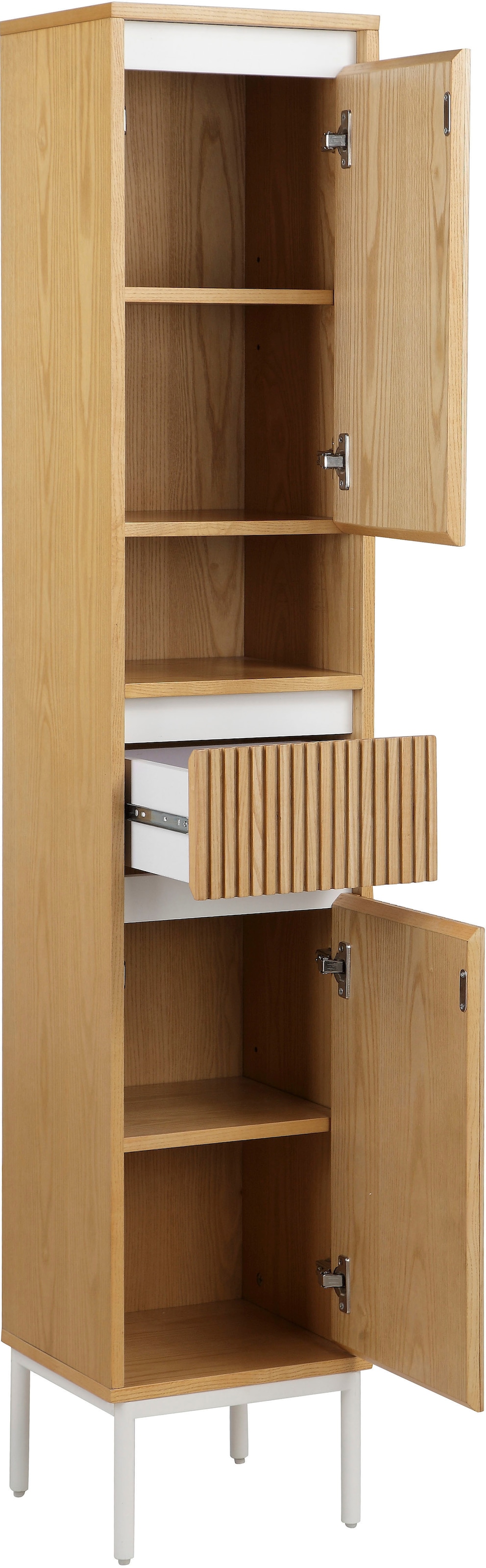 welltime Hochschrank »Falun«, Badmöbel, Badezimmerschrank mit Rille, Breite 35 cm