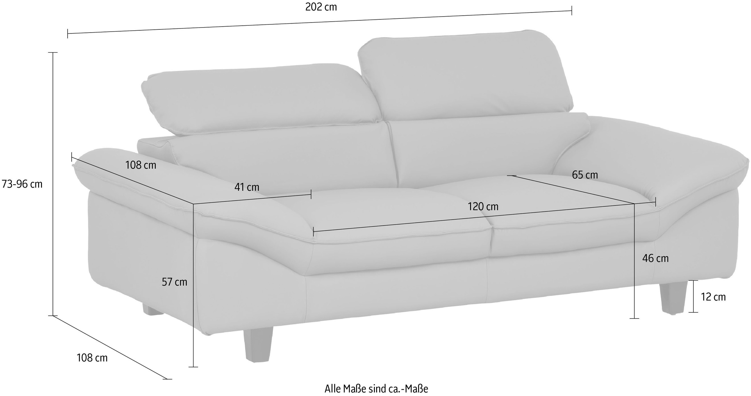 OTTO home 2-Sitzer »Pilot« Big-Sofa mit Kopfteilverstellung