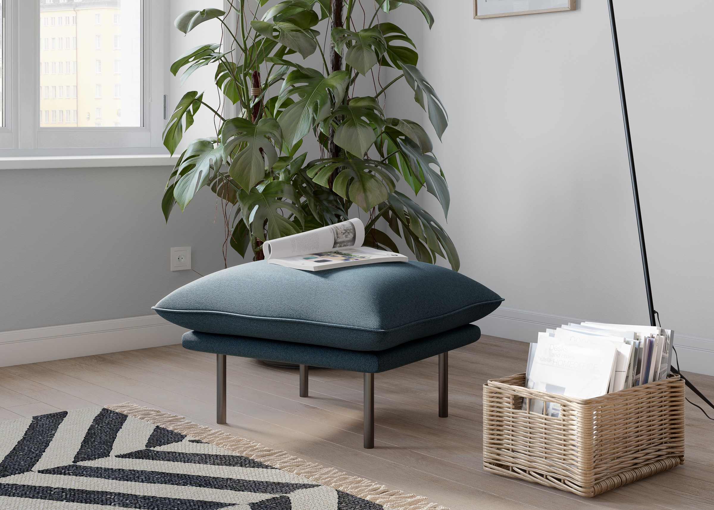 andas Polsterhocker »Stine«, Besonderes Design durch Kissenoptik und Keder, by Morten Georgsen