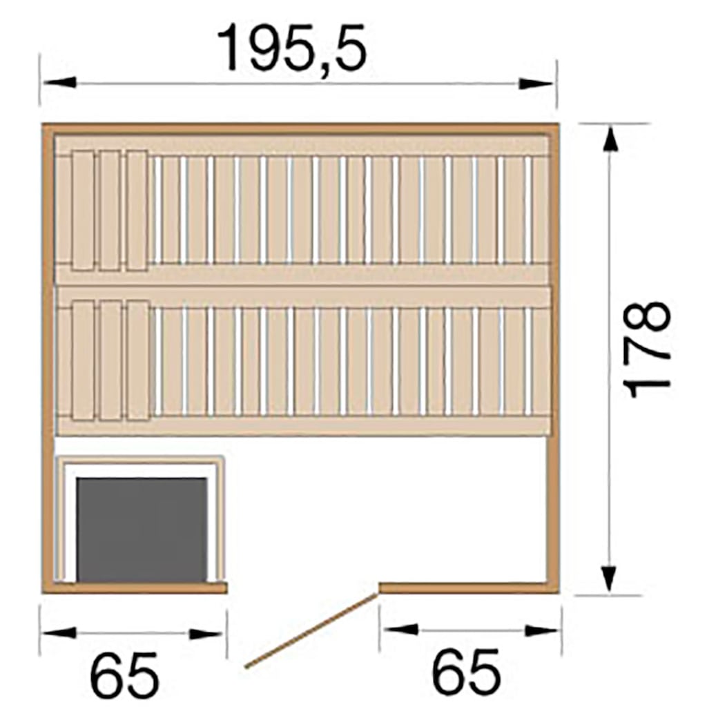 weka Sauna »Bergen«, (Set), 7,5 kW Bio-Ofen mit digitaler Steuerung