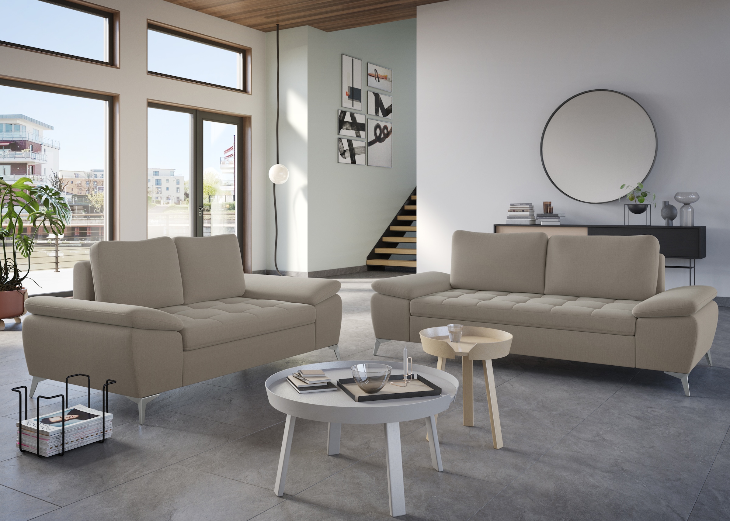 sit&more 2-Sitzer »Latigo«, mit hochwertigen Metallfüßen