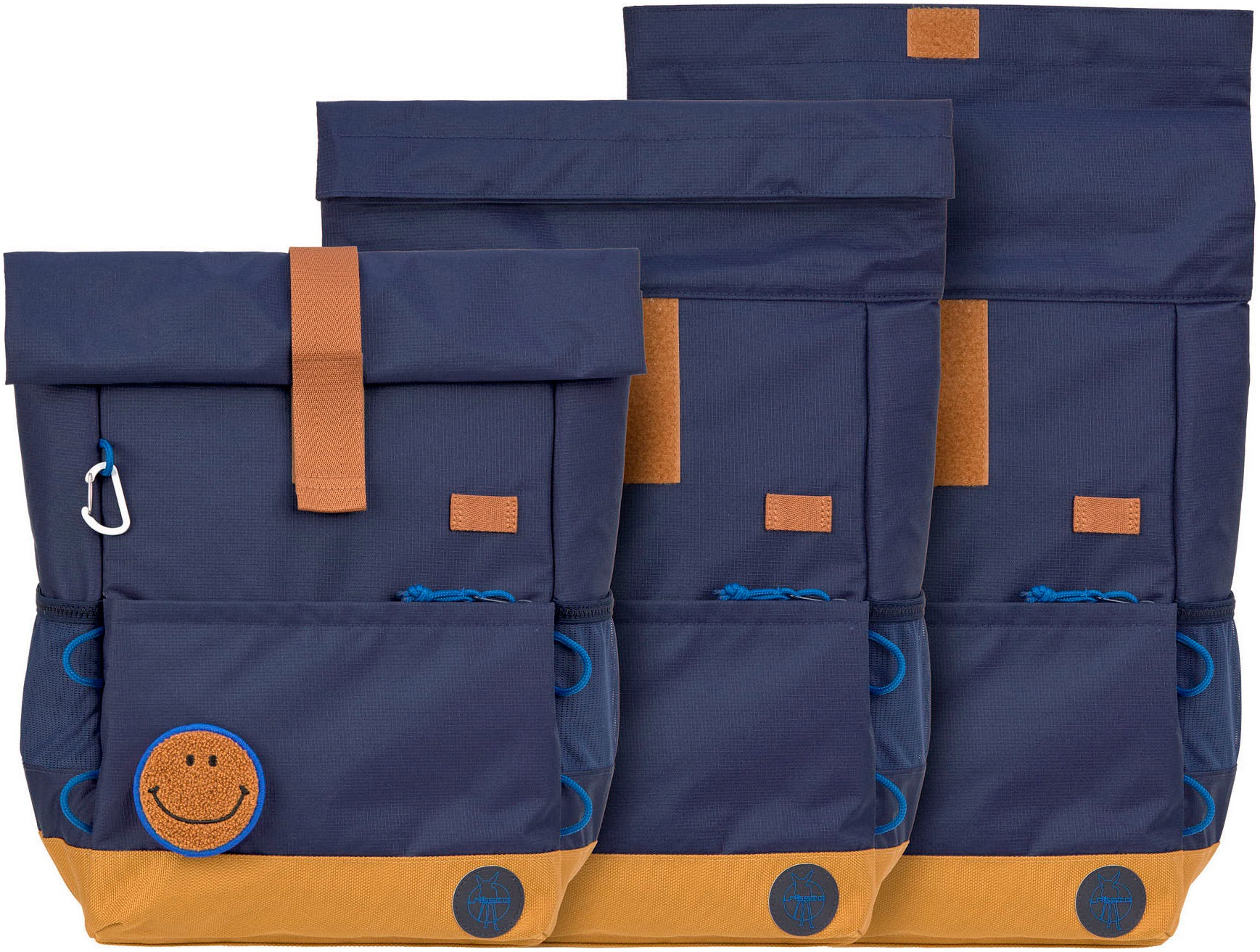 LÄSSIG Kinderrucksack »Little Gang, Medium Rolltop Backpack, navy«, Reflektoren, aus recycelten PET-Flaschen
