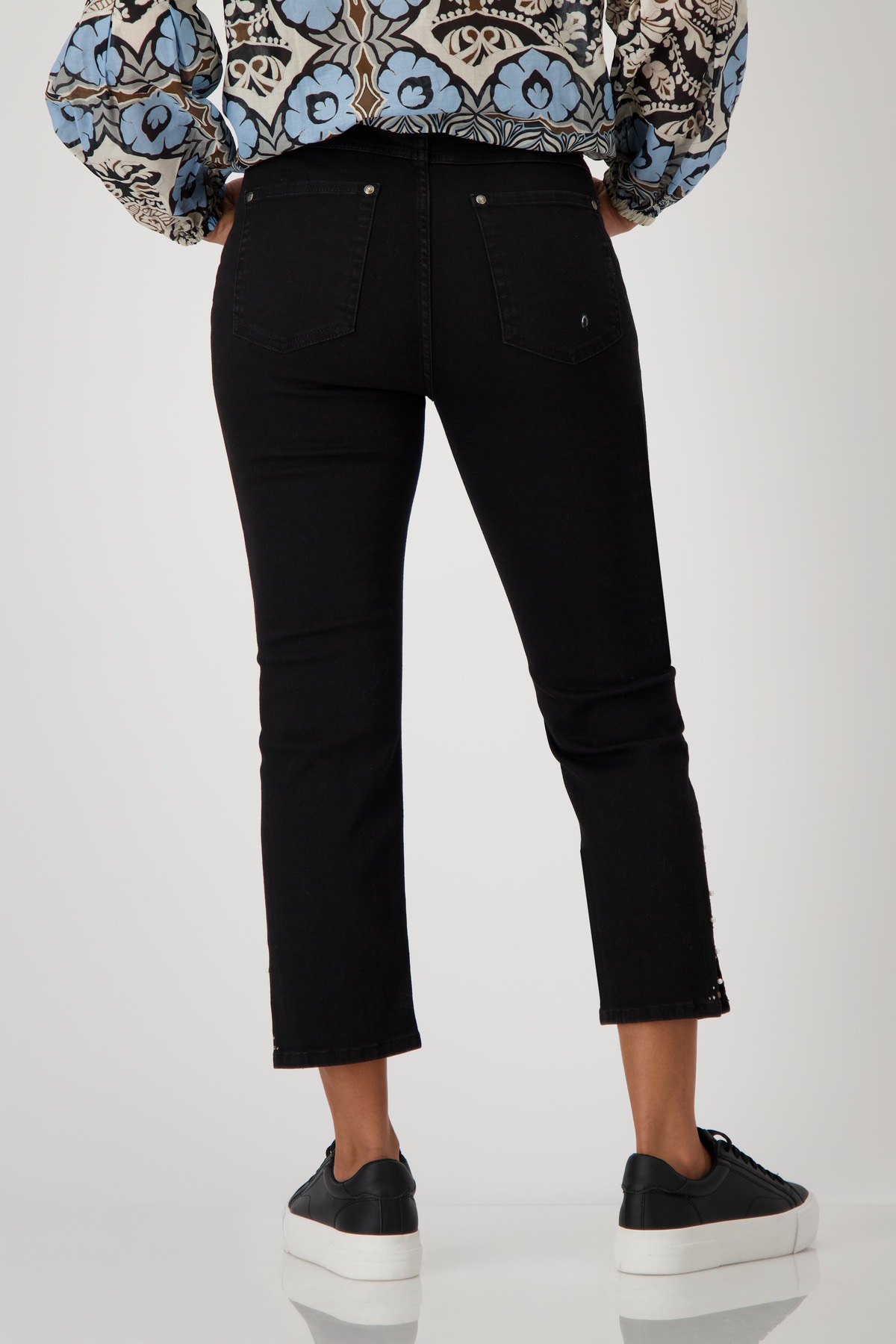 Monari 7/8-Hose »Hose Jeans Schmuck 64cm«, Mit Gürtelschlaufen