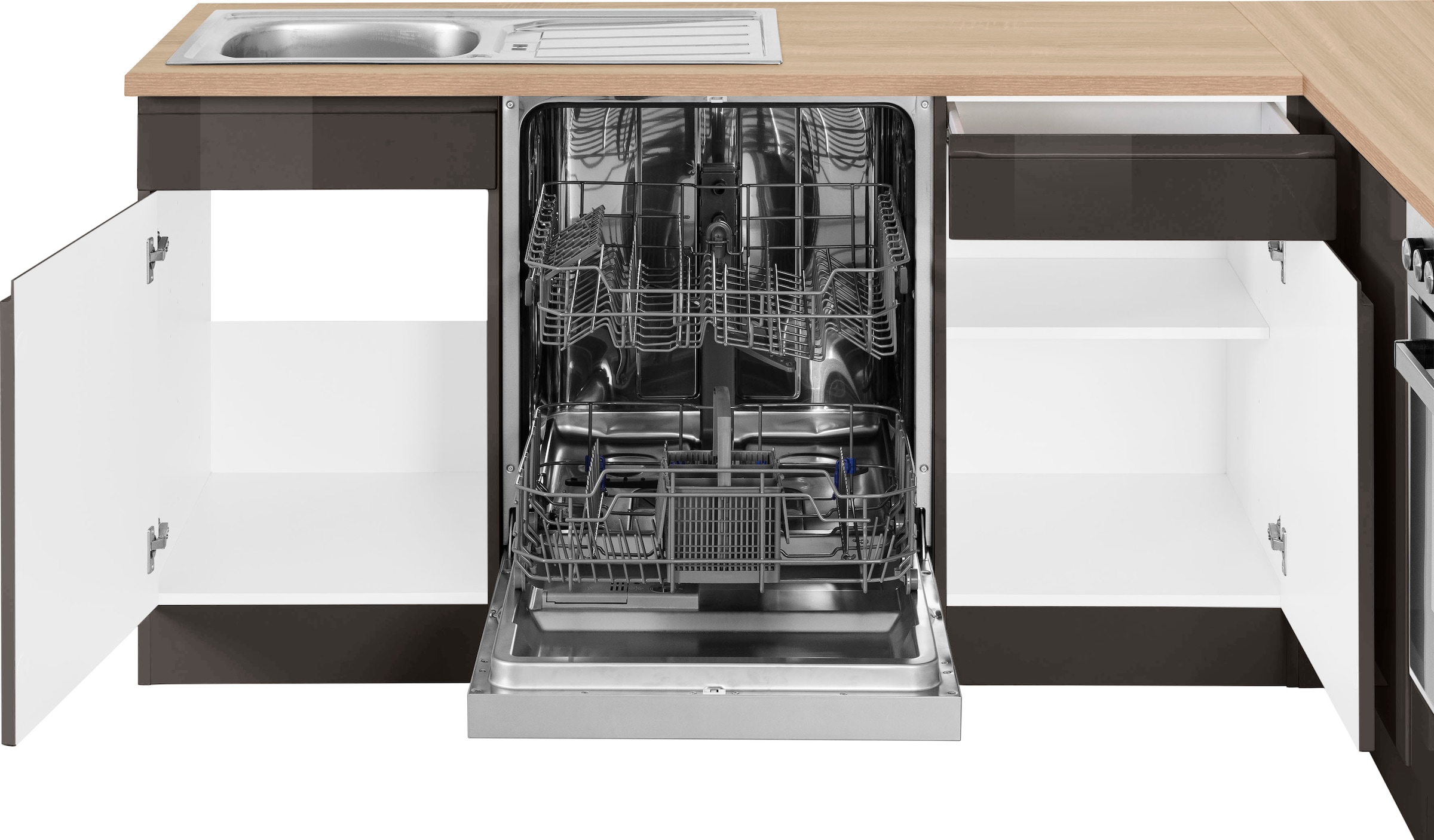 HELD MÖBEL Küche »Virginia«, Stellbreite 220/220 cm, wahlweise mit E-Geräten  auf Raten bestellen | Küchenzeilen mit Geräten