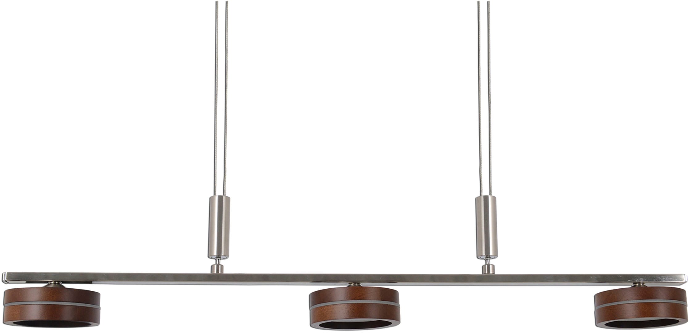 näve LED Pendelleuchte »"Triberg"« 1 Stk. Warmweiß 3 flg., Schirme Holz (Eiche), Wanddimmer, Höhe verstellbar 80-150cm