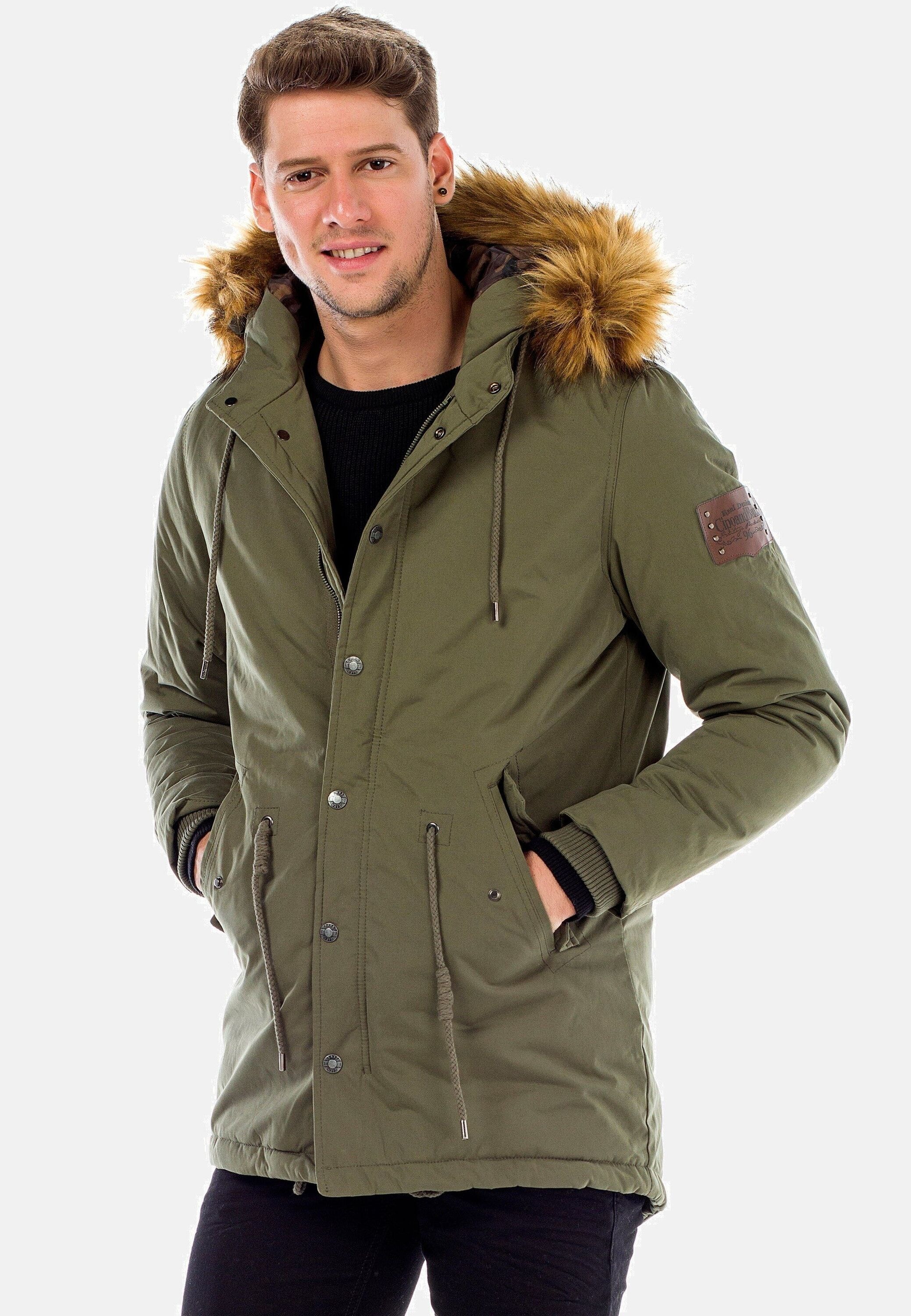 Cipo & Baxx Winterjacke »Cipo & Baxx Jacke« mit Kapuze mit Kordelzug zur Taillierung, CM150