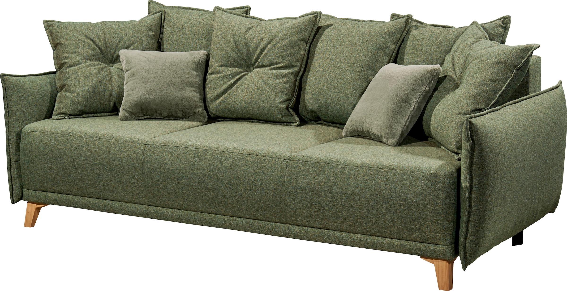 ED EXCITING DESIGN Schlafsofa »Pamplona«, mit Bettfunktion, Bettkasten, Rücken- und Zierkissen, frei im Raum