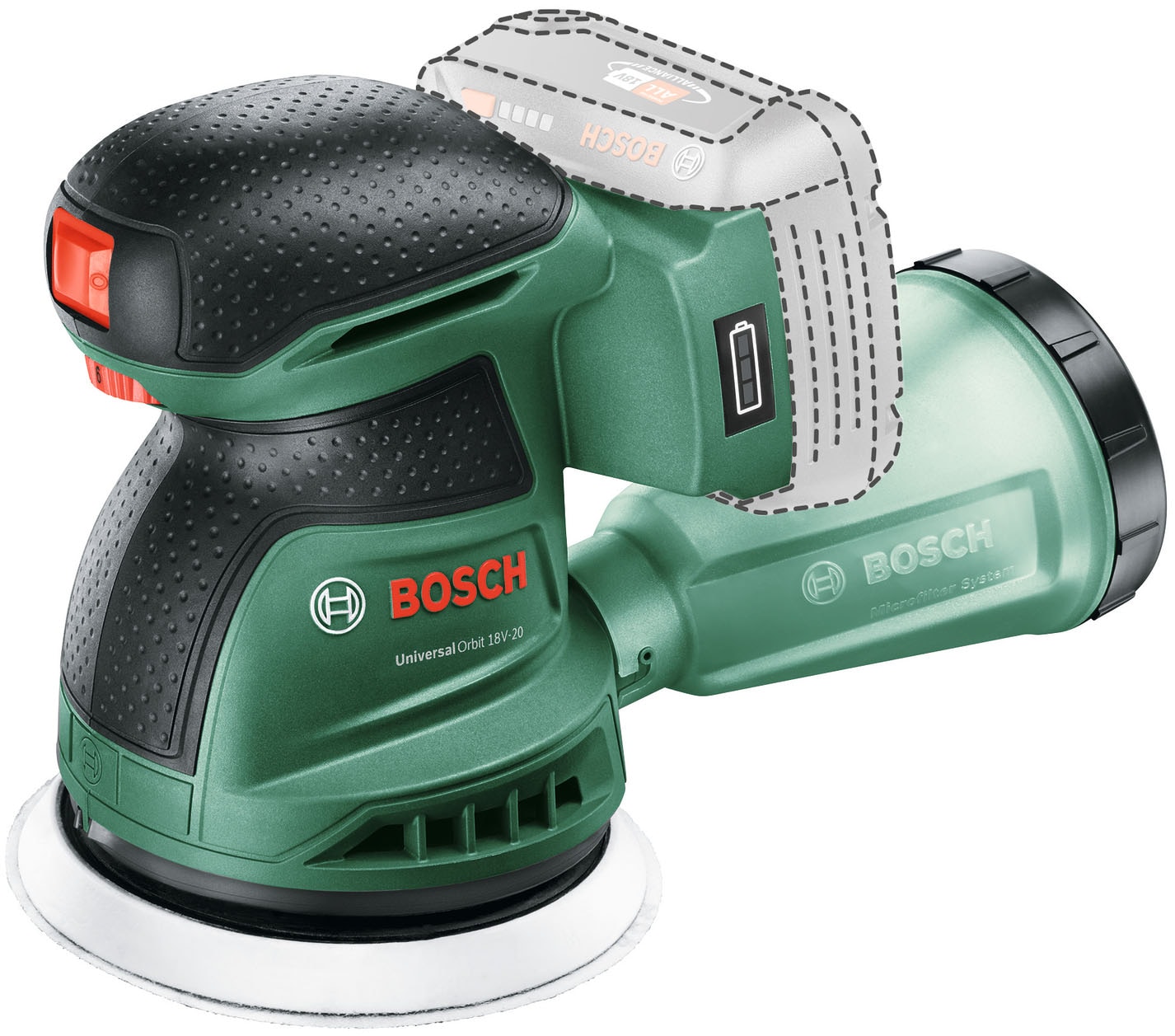 Bosch Home & Garden Akku-Exzenterschleifer »»UniversalOrbit 18V-20«« Inkl. 1x Akku 2,0 Ah und Ladegerät