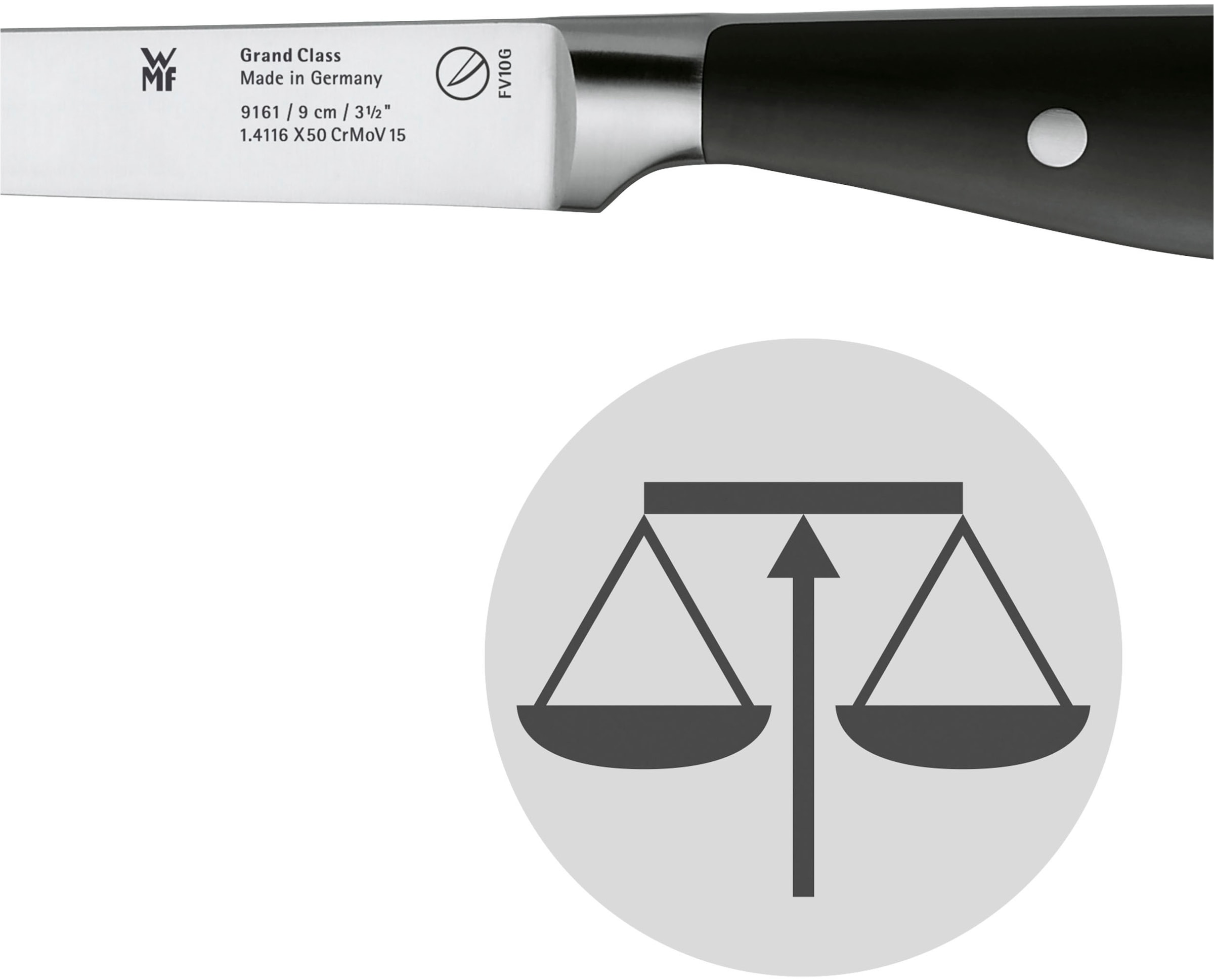 WMF Gemüsemesser »Grand Class«, (1 tlg.), 9 cm, langanhaltende Schärfe, handgeschmiedeter Spezialklingenstahl
