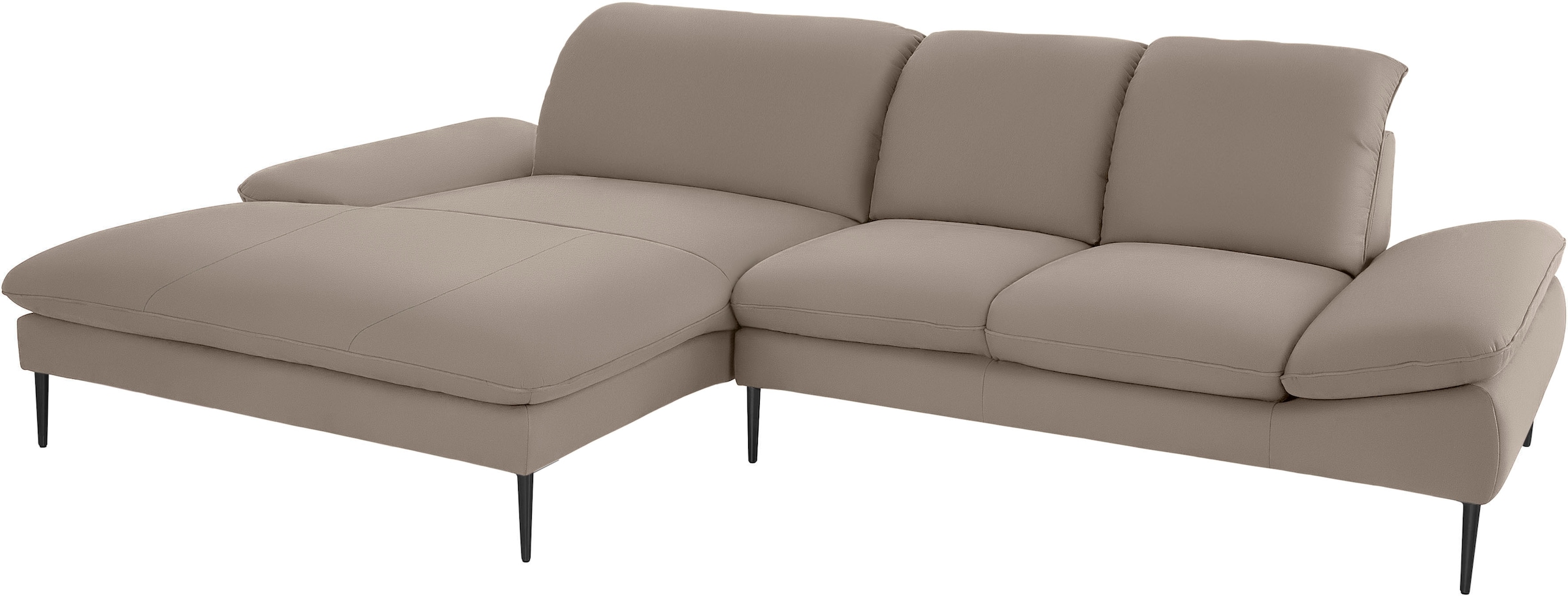 W.SCHILLIG Ecksofa »enjoy&MORE, Designsofa, elegant und bequem, L-Form«, Sitztiefenverstellung, Füße schwarz pulverbeschichtet, Breite 310 cm