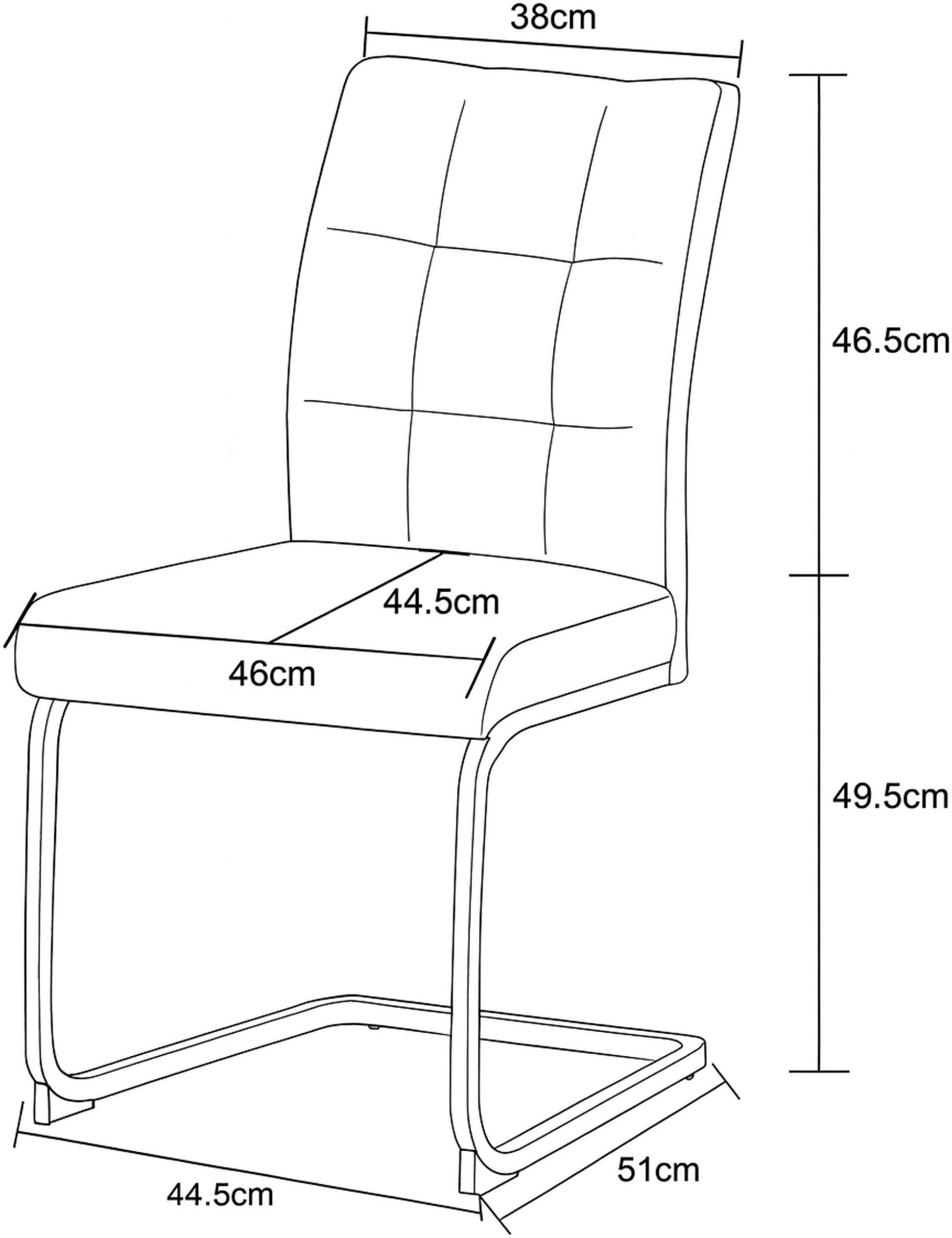 Home affaire Esszimmerstuhl »BARRIE, 2er Set, mit Metallgestell in matt schwarz« (Set) 2 Stk.in verschiedenen Farben, Belsatbarkeit pro Stuhl 120 kg