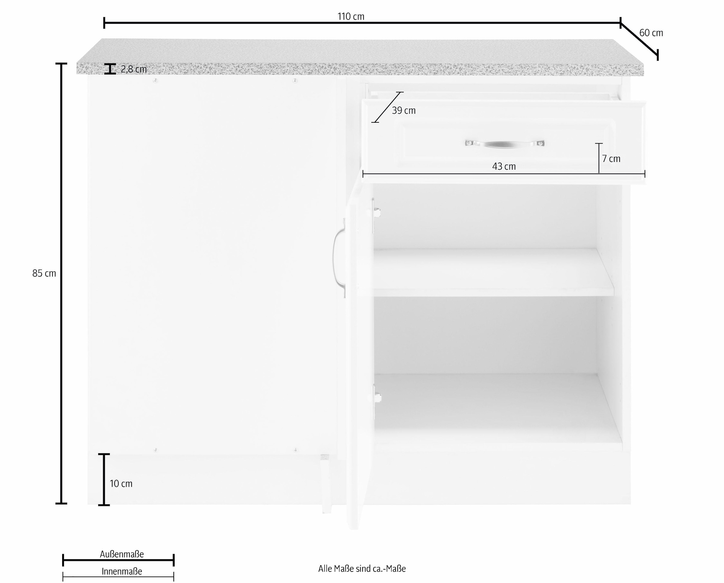 wiho Küchen Eckunterschrank »Linz«, breit cm bequem kaufen 110