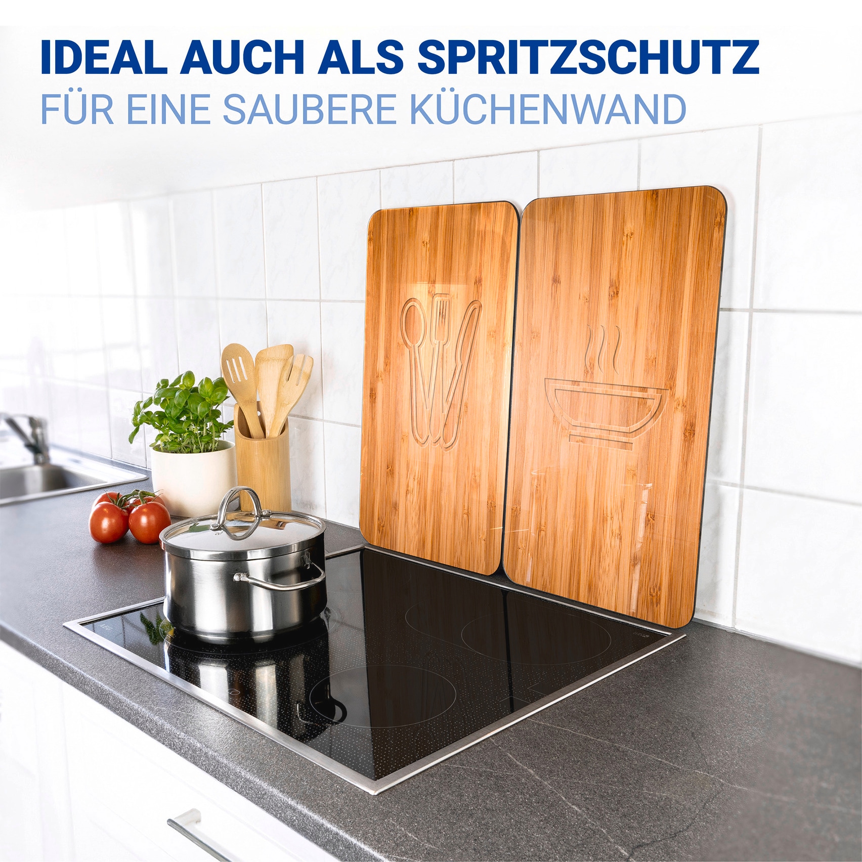 WENKO Herd-Abdeckplatte »Universal Modell Lunch« Herdabdeckung für alle Herdarten, kratzfest, mit rutschfesten Füßen