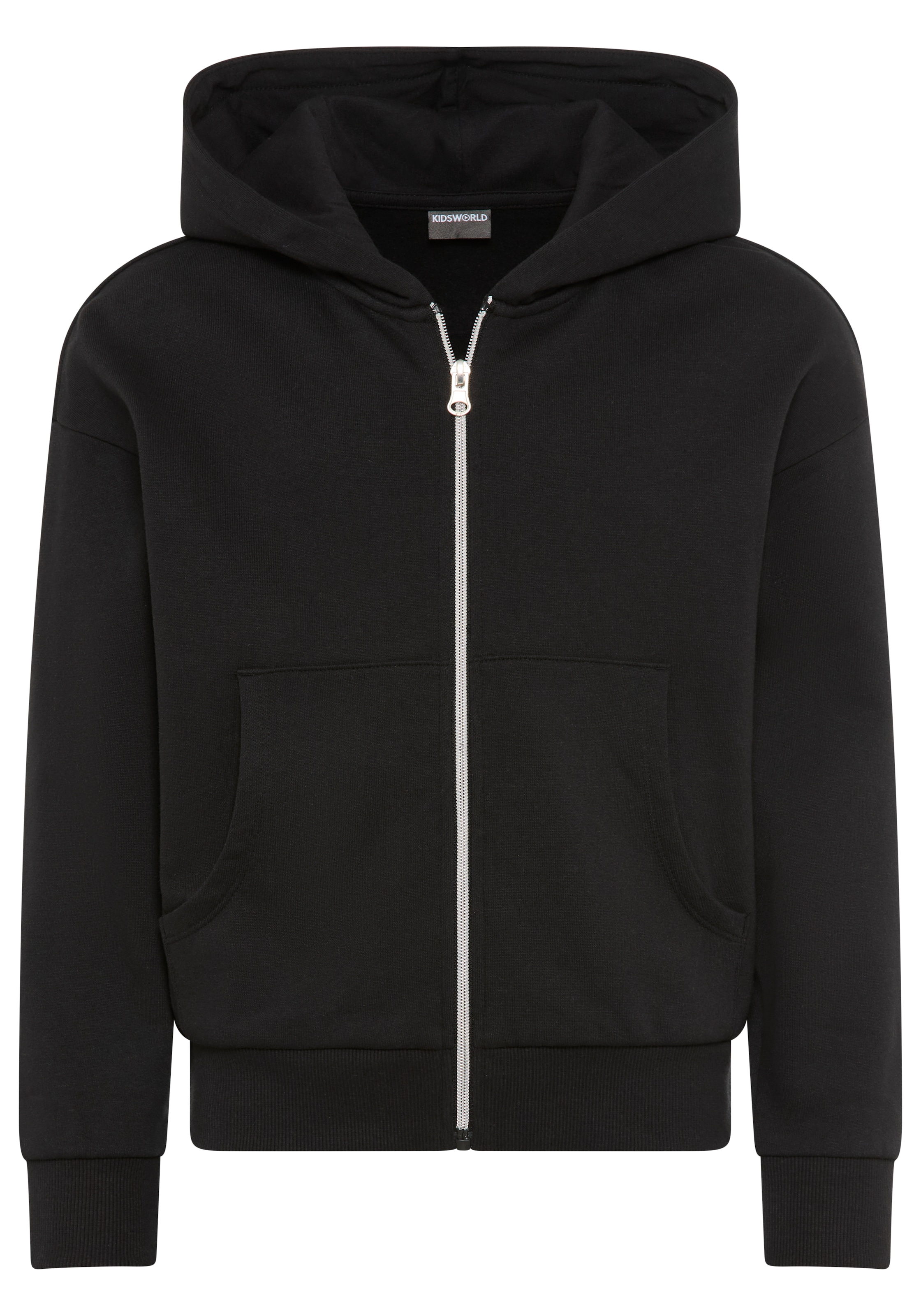 KIDSWORLD Kapuzensweatjacke »Lässige Sweatjacke mit kleinem Logo«, Lockere Form
