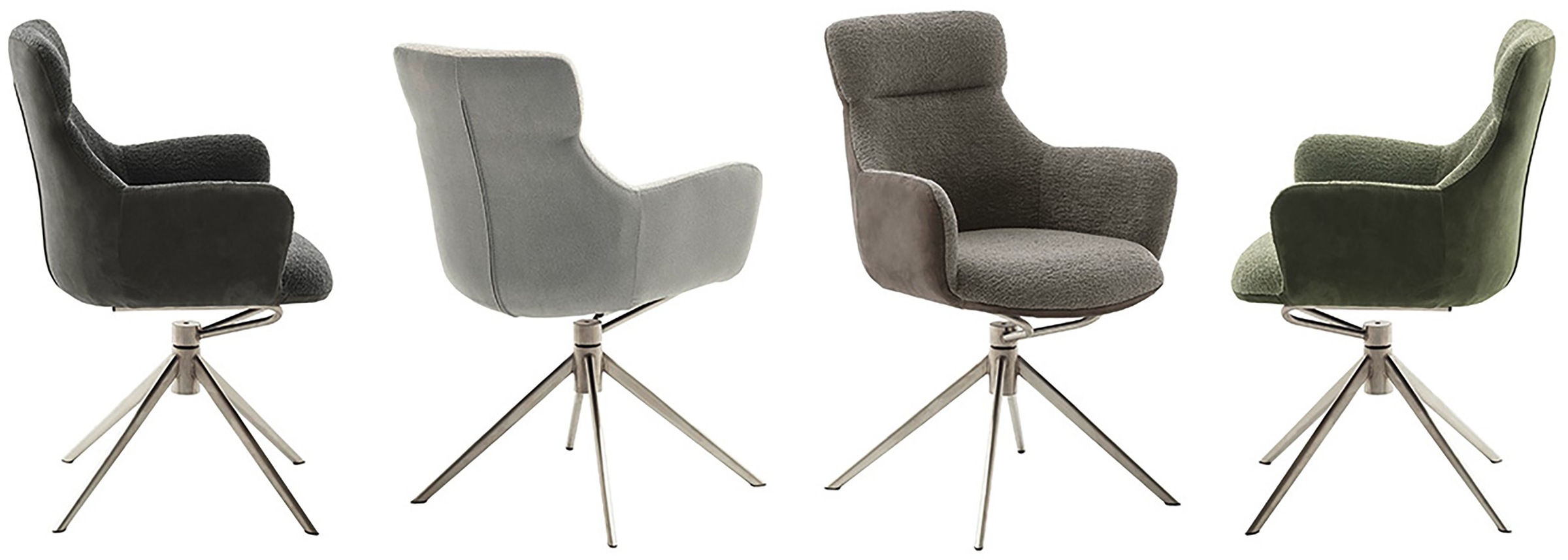 MCA furniture Esszimmerstuhl »PELION«, Feingewebe, (2er-Set), drehbar 360°, Dreh- & Schwingfunktion, Sitzhöhe ca. 50 cm