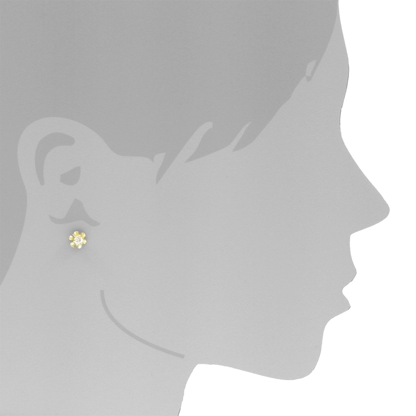 OSTSEE-SCHMUCK Paar Ohrstecker »- Pia 4 mm - Gold 333/000 - Zirkonia«