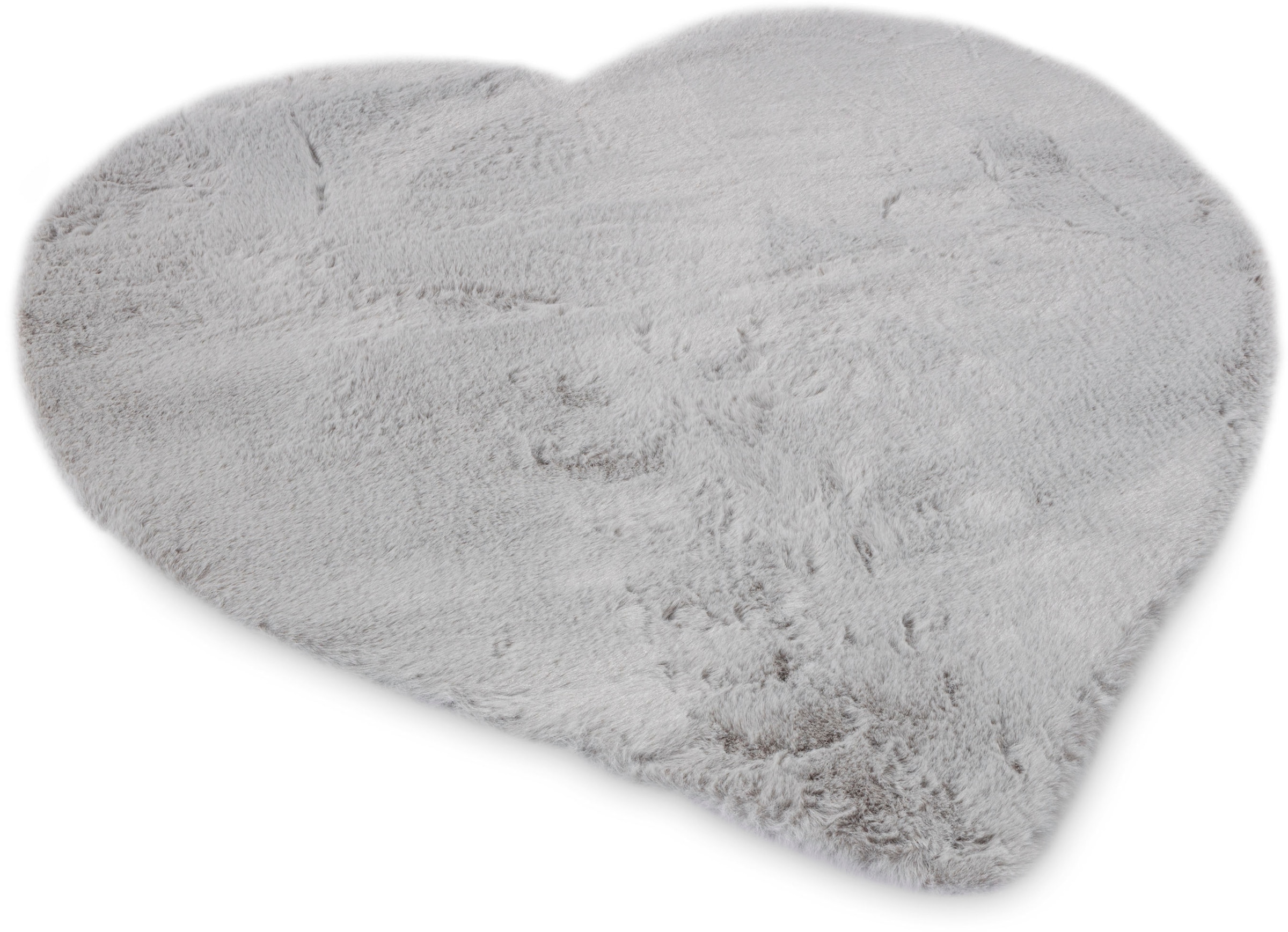 OTTO home Fellteppich »Guidel« herzförmig 30 mm Höhe Kunstfell, Kuschelteppich, Uni Farben, super weich, Wohnzimmer