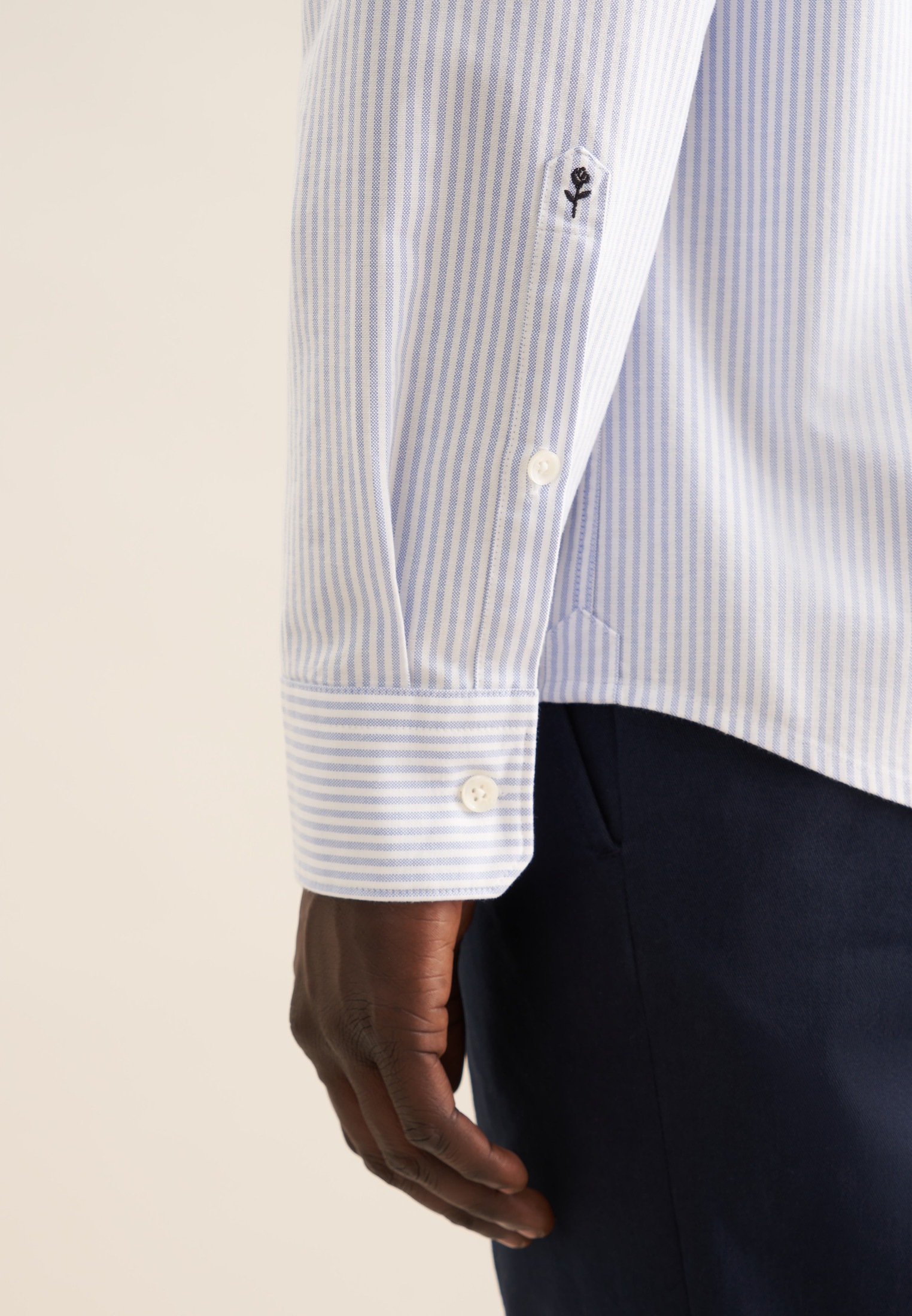 seidensticker Businesshemd Regular 1/1 Button-Down-Kragen Gestreift