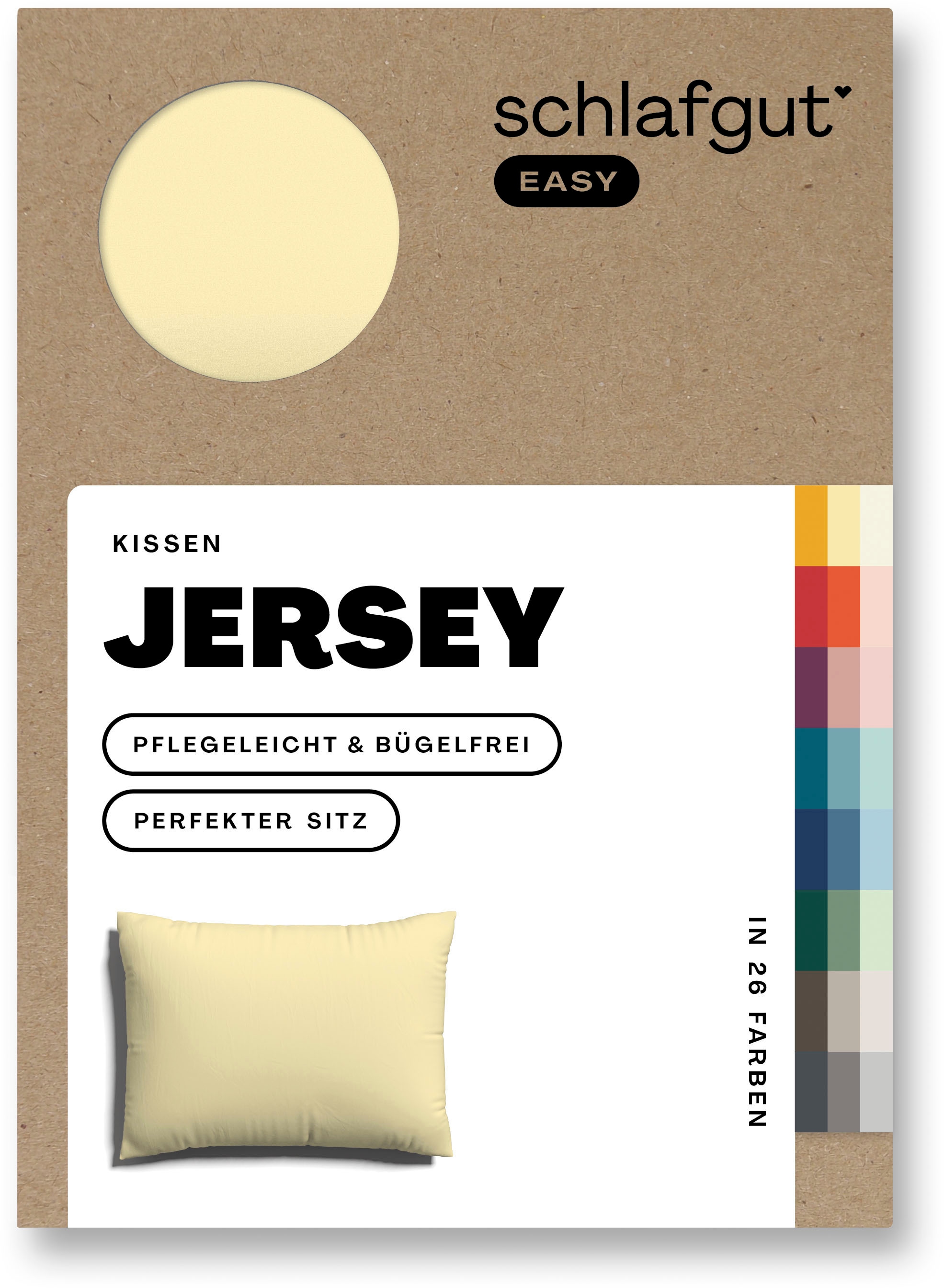 Schlafgut Kissenbezug »EASY Jersey«, (1 St.), Kissenhülle mit Reißverschluss, weich und saugfähig, Kissenbezug