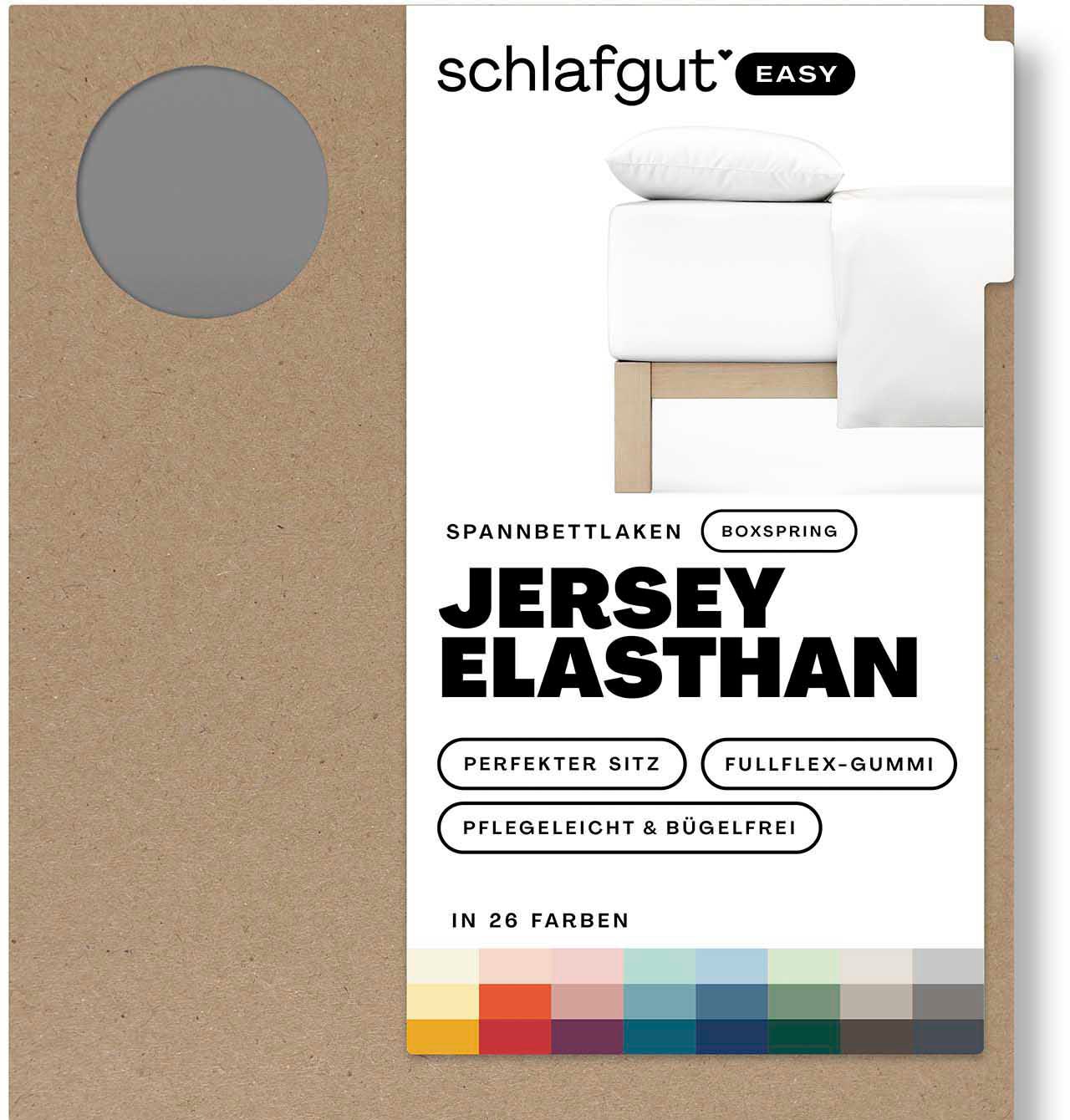 Schlafgut Spannbettlaken »EASY Jersey Elasthan Boxspring«, MADE IN GREEN by OEKO-TEX®
