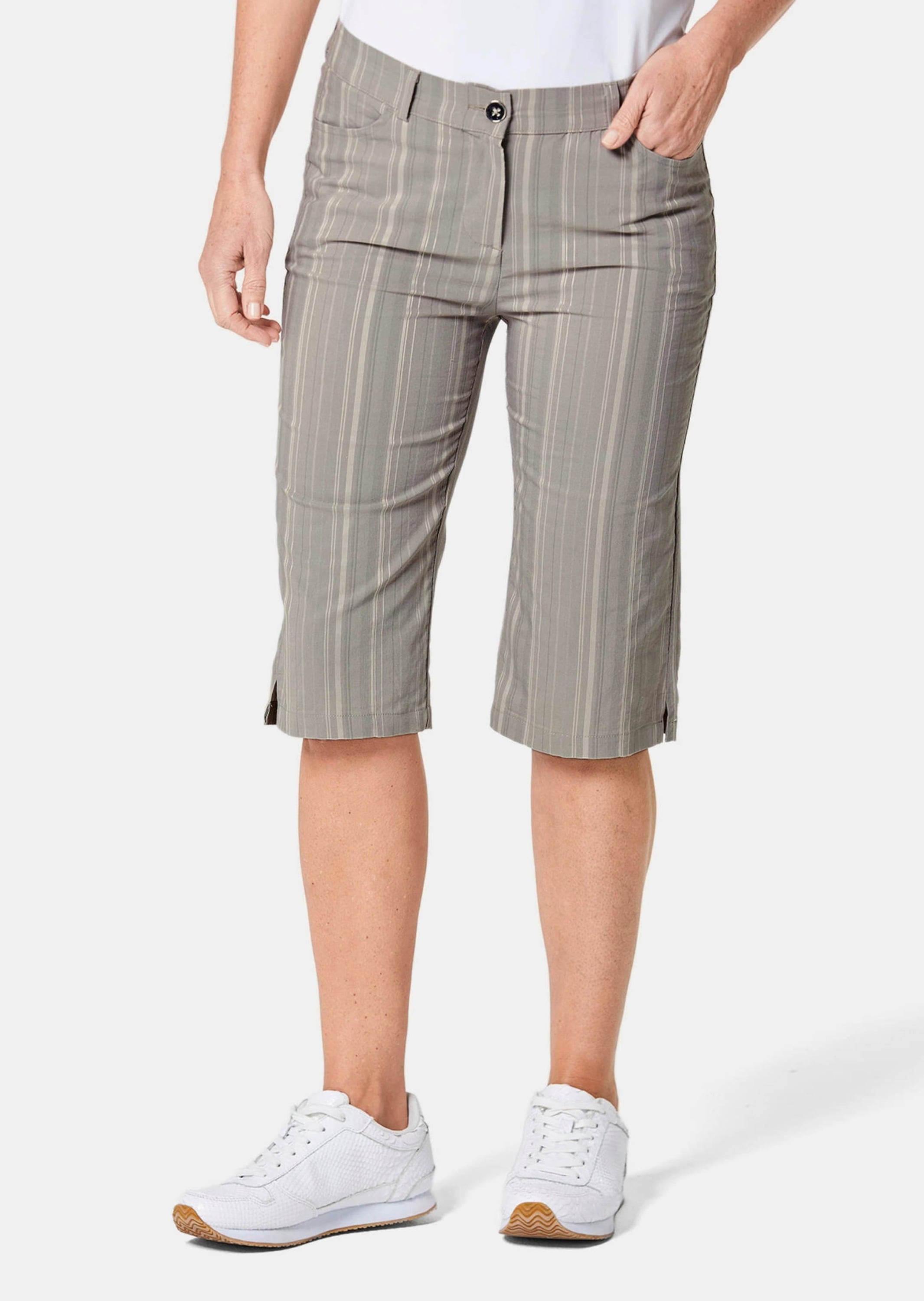 GOLDNER Stoffhose »Struktur-Bermuda Bermuda in strukturierter elastischer Ware«