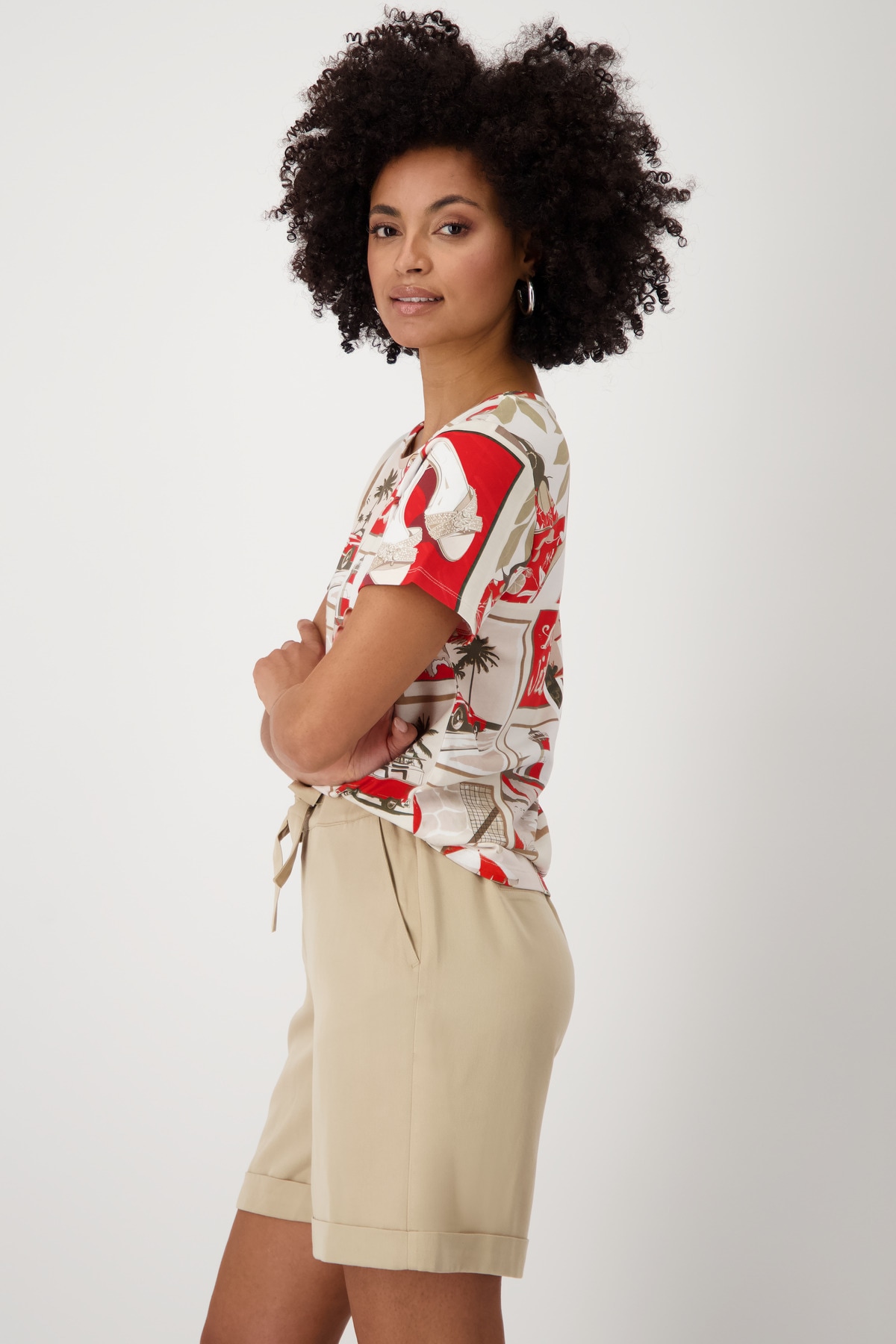Monari Rundhalsshirt, mit Alloverprint