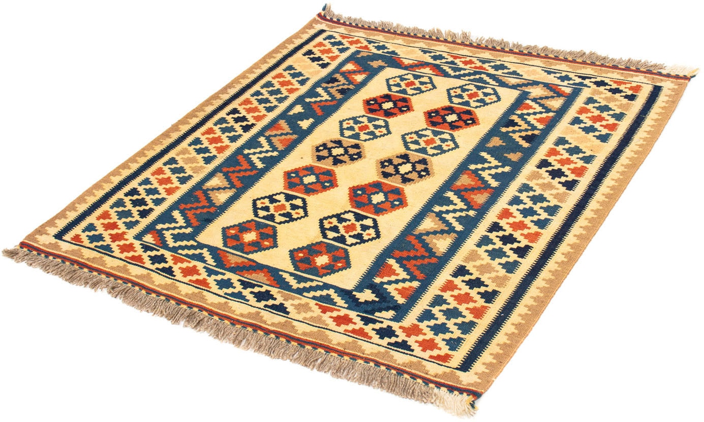 Wollteppich »Kelim - Oriental quadratisch - 103 x 100 cm - beige«, quadratisch, 6 mm...