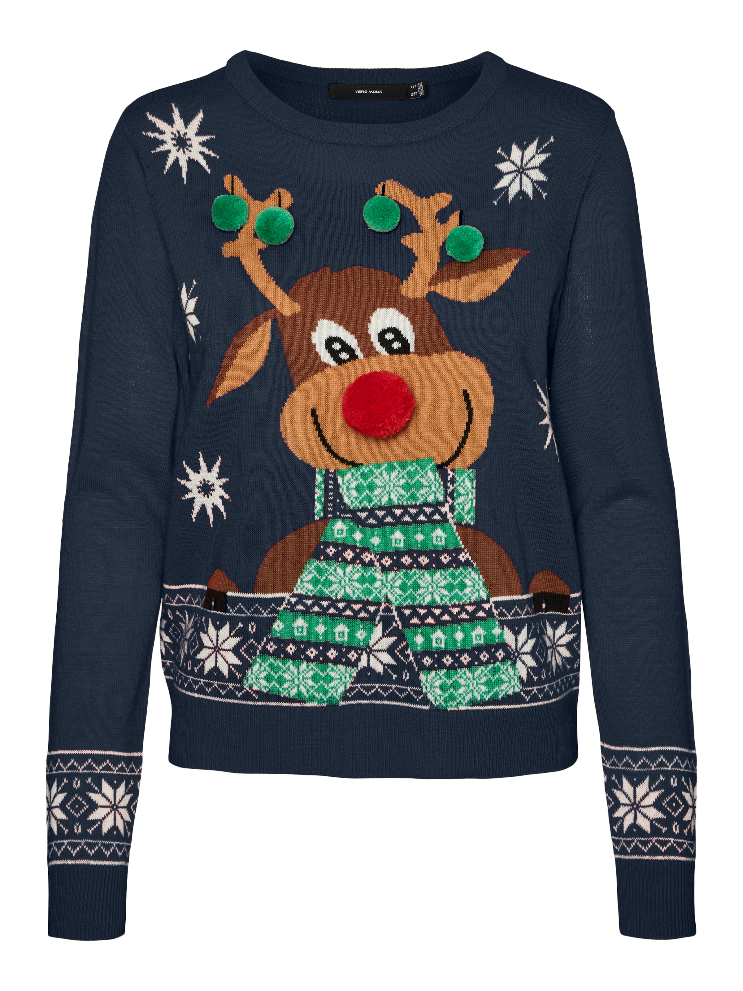 Vero Moda Weihnachtspullover »VMNEWFROSTYDEER LS O-NECK BLOUSE XMAS«