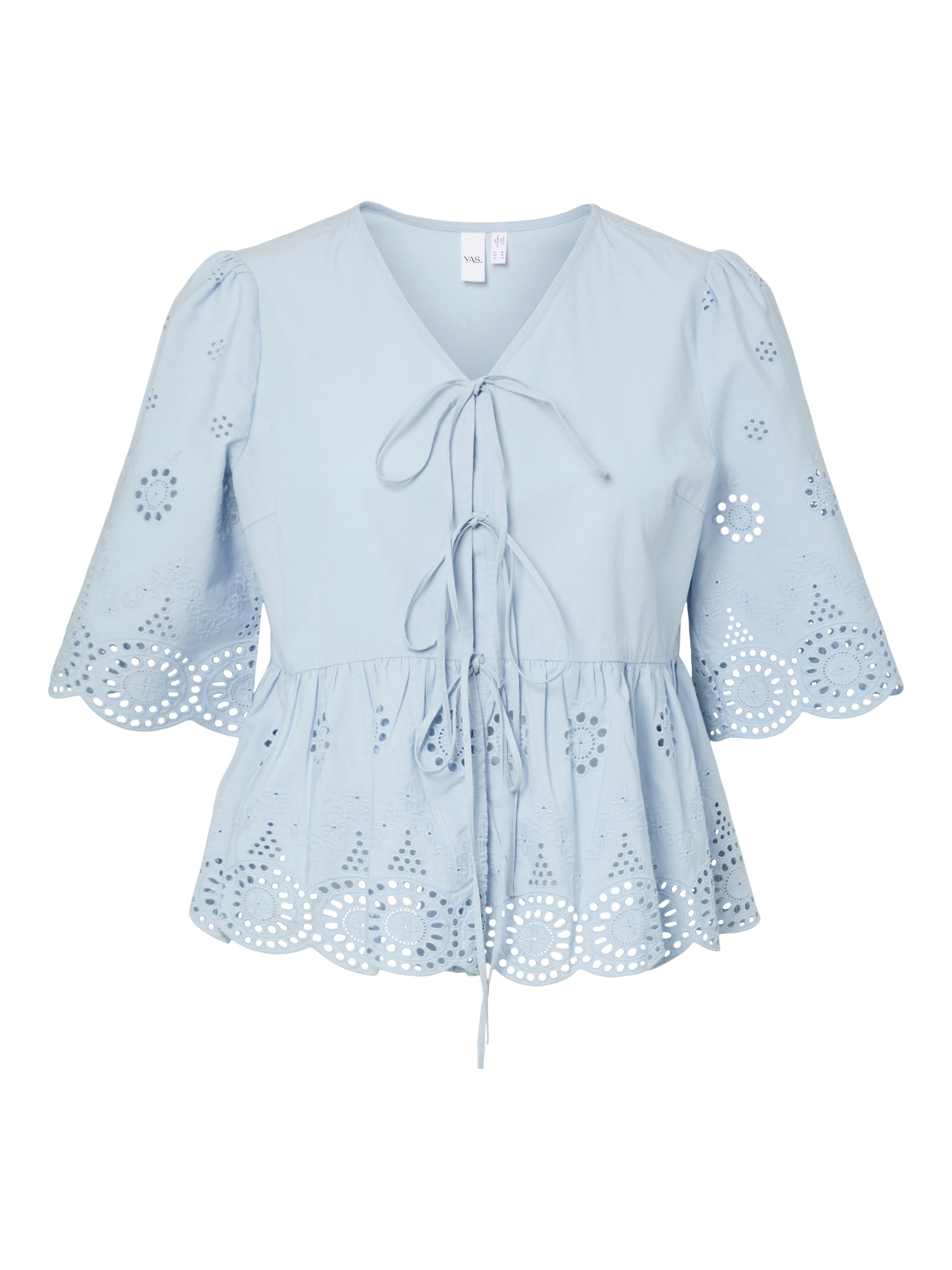 Y.A.S Spitzenbluse »YASCORNELIA 2/4 TIE TOP S. NOOS« Baumwolle, regular fit