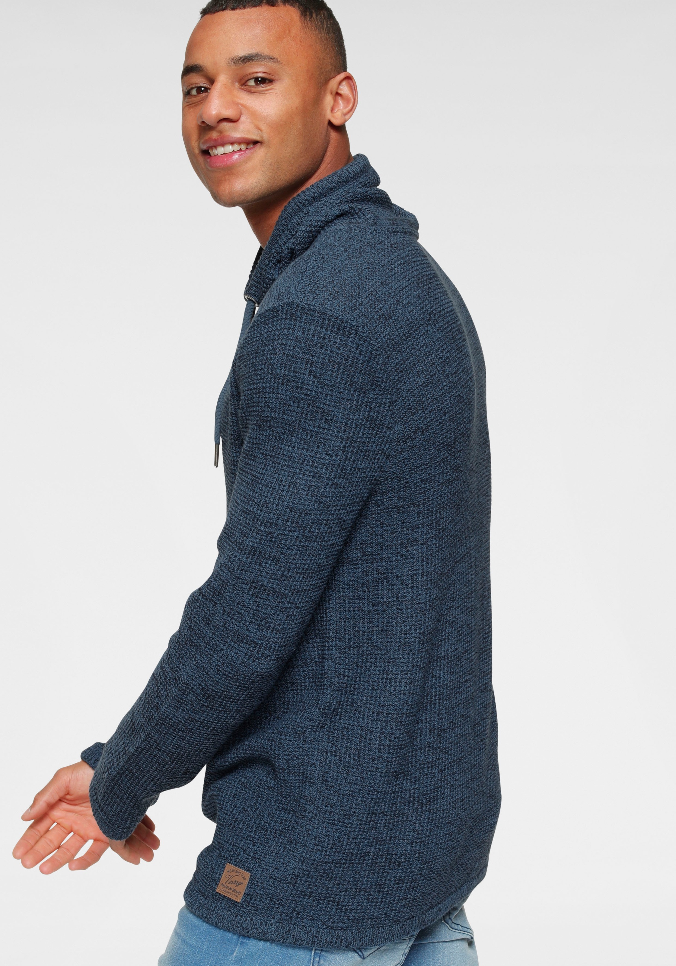 John Devin Schalkragenpullover, in melange Garn