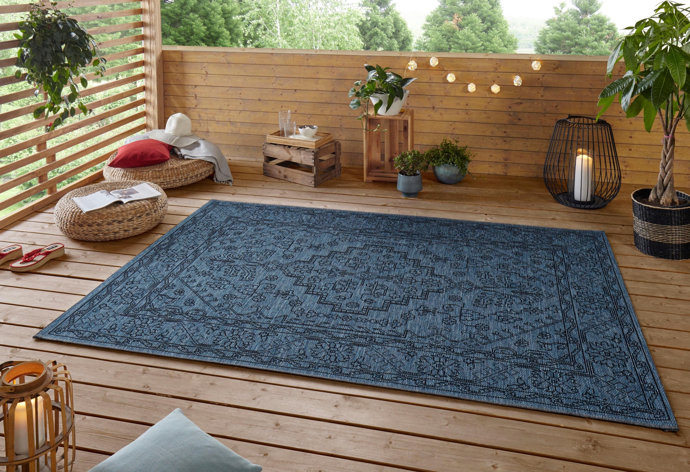 NORTHRUGS Teppich »Tyros«, rechteckig, 4 mm Höhe, In-und Outdoor geeignet, Strapazierfähig und pflegeleicht, Flachgewebe